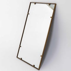 Italian Modernist Brass Mirror , 1960's