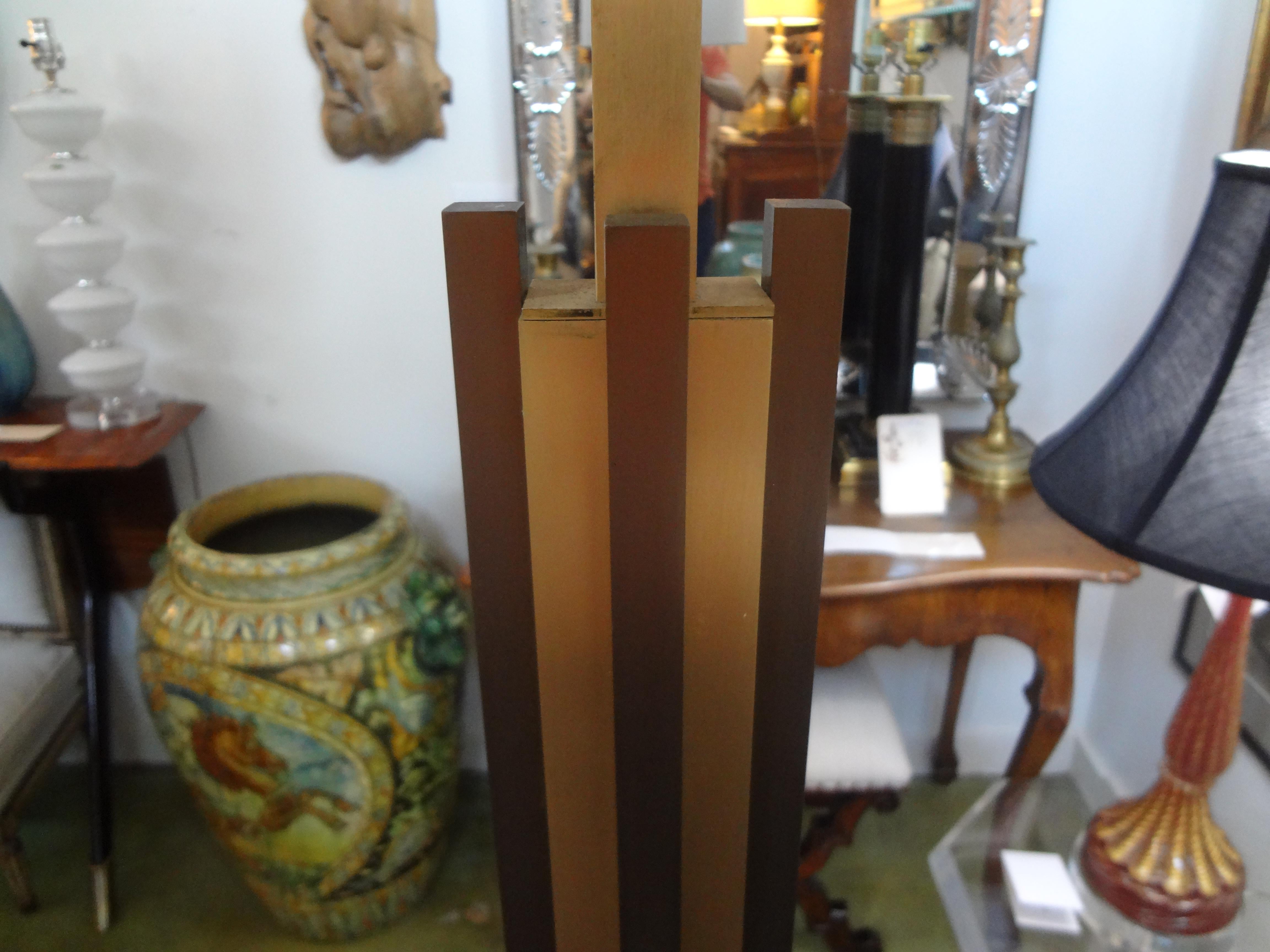 Italian Modernist Bronze and Brass Floor Lamp 3