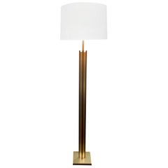 Italian Modernist Bronze and Brass Floor Lamp