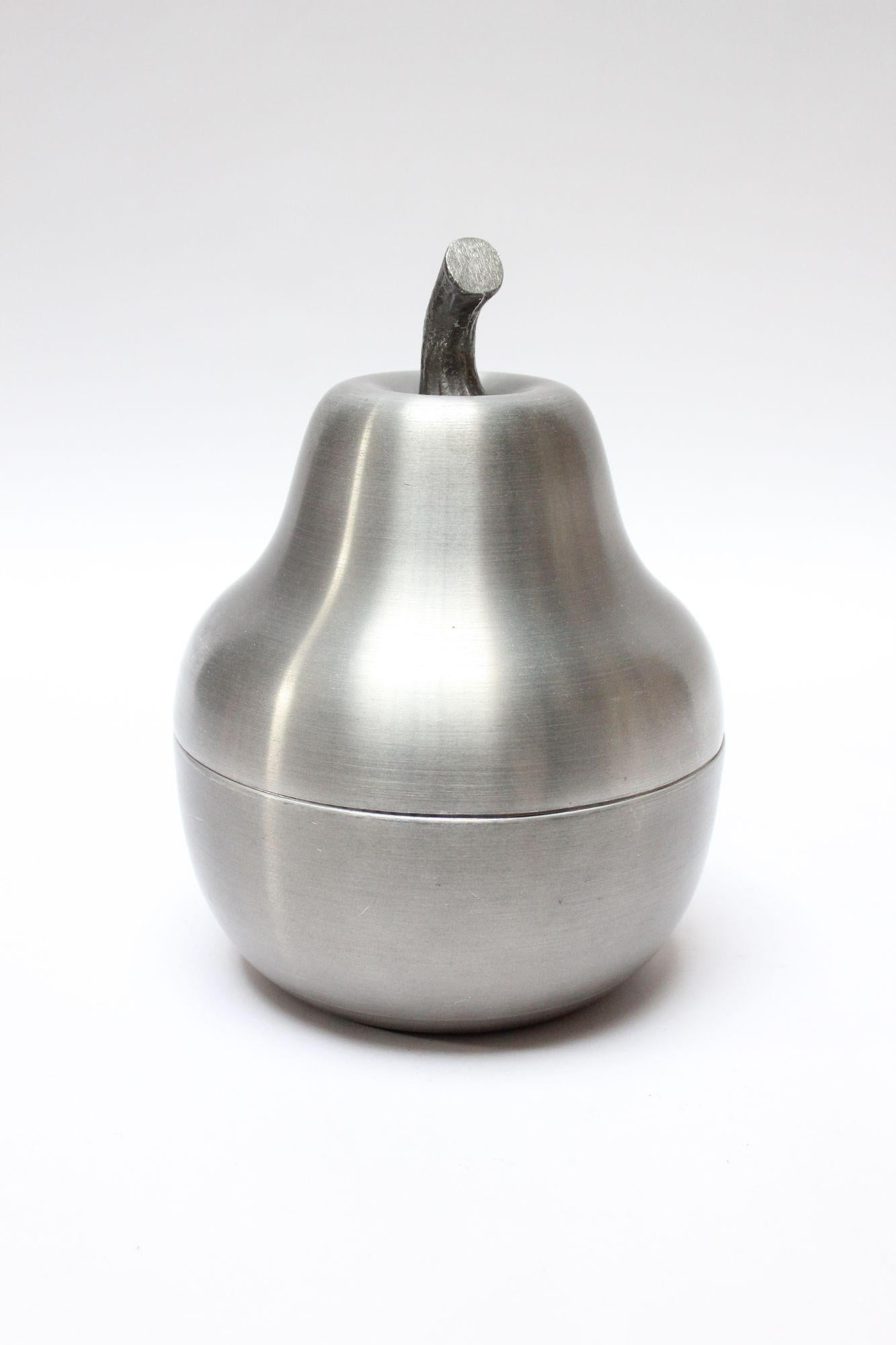 Italienischer modernistischer Eiskübel aus gebürstetem Aluminium „Perle“ im Angebot 11