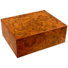 Italian Modernist Burl Wood Cigar Box