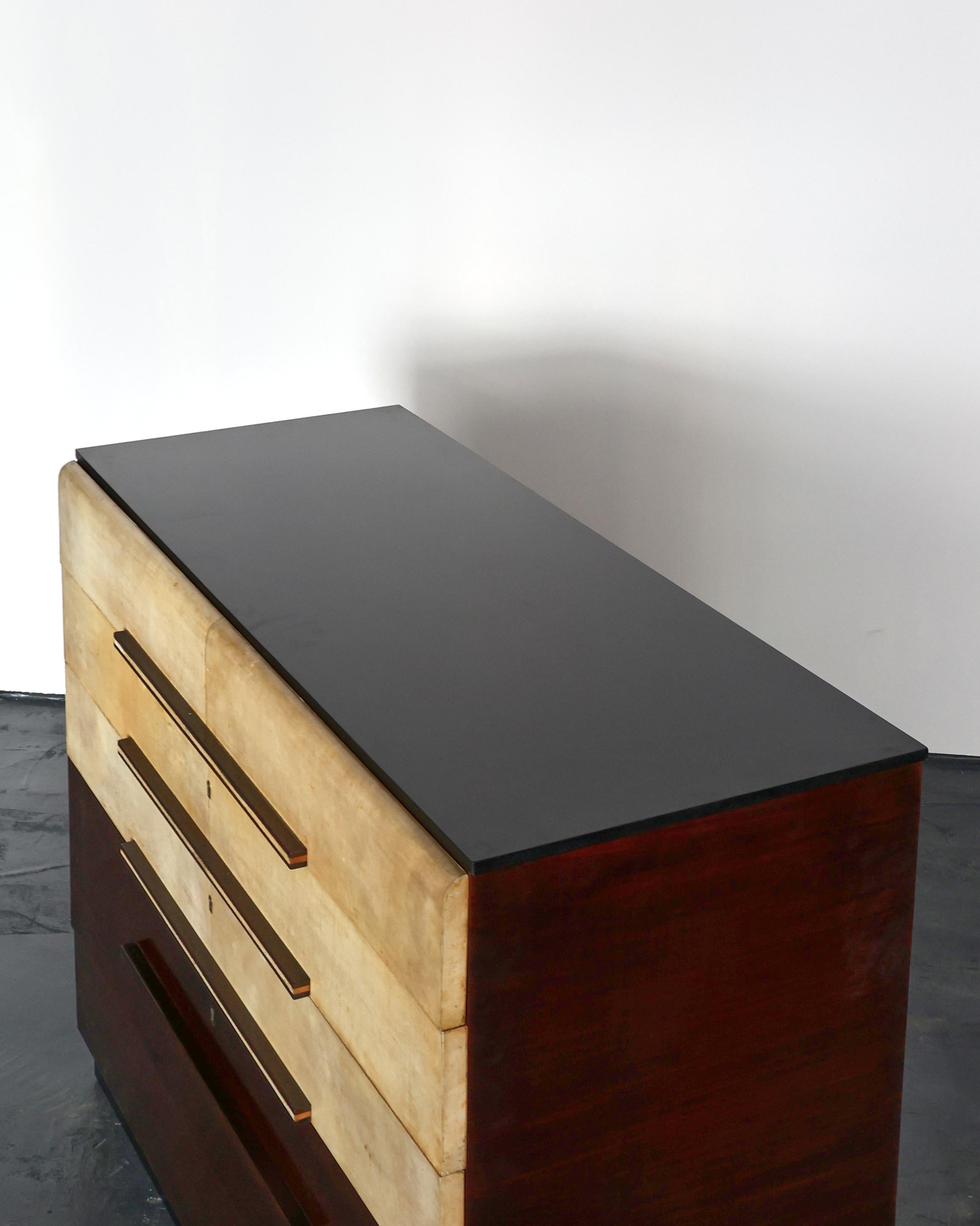 Italian Modernist C.1940s Vellum Chest of Drawers For Sale 9