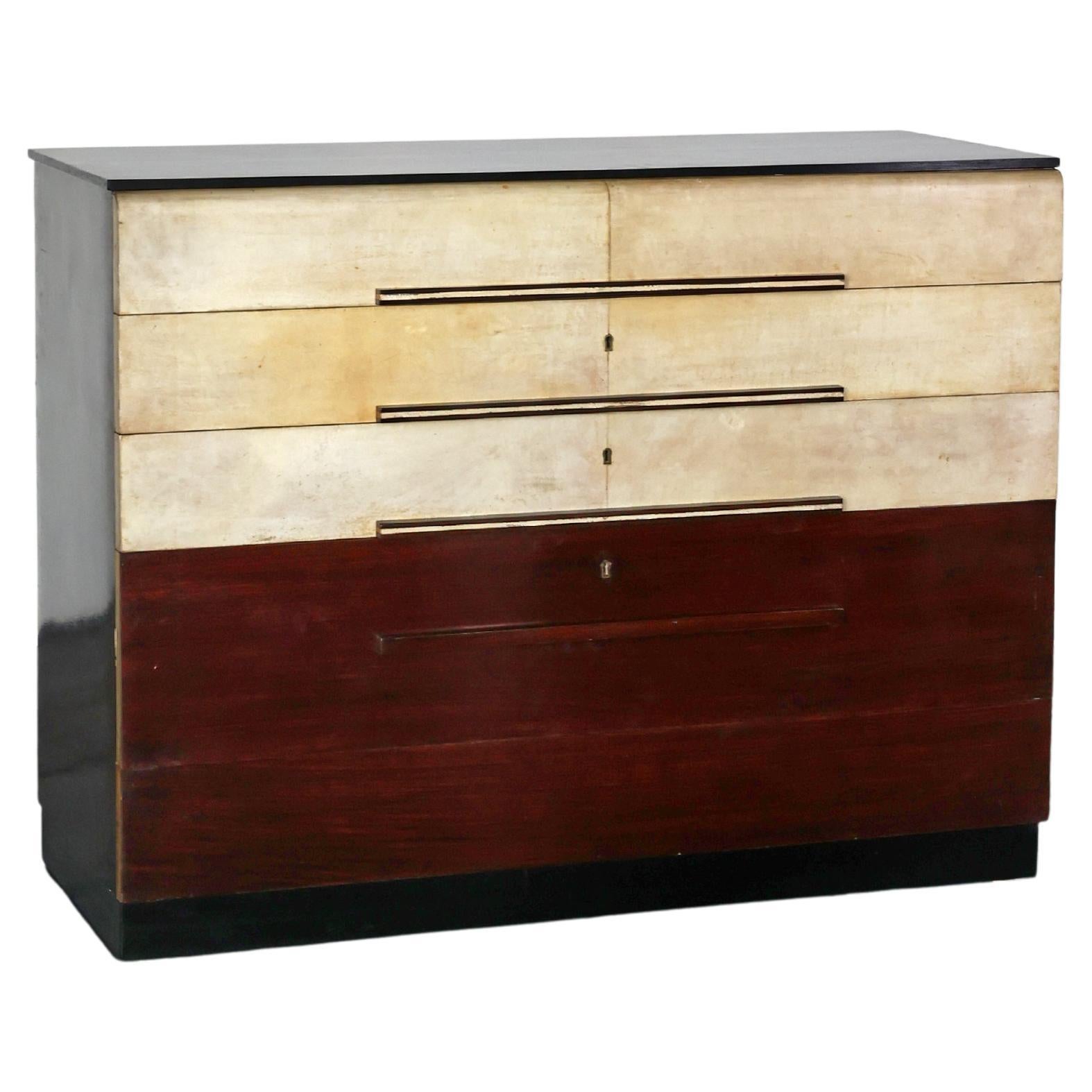 Italian Modernist C.1940s Vellum Chest of Drawers