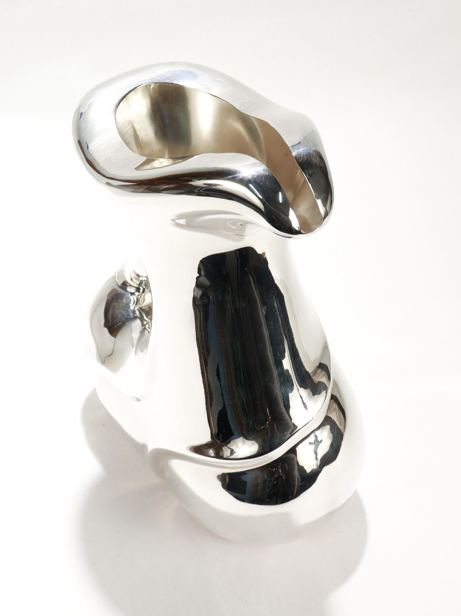 Jarra modernista italiana Calegaro de plata de ley diseñada por Fabian en venta 3