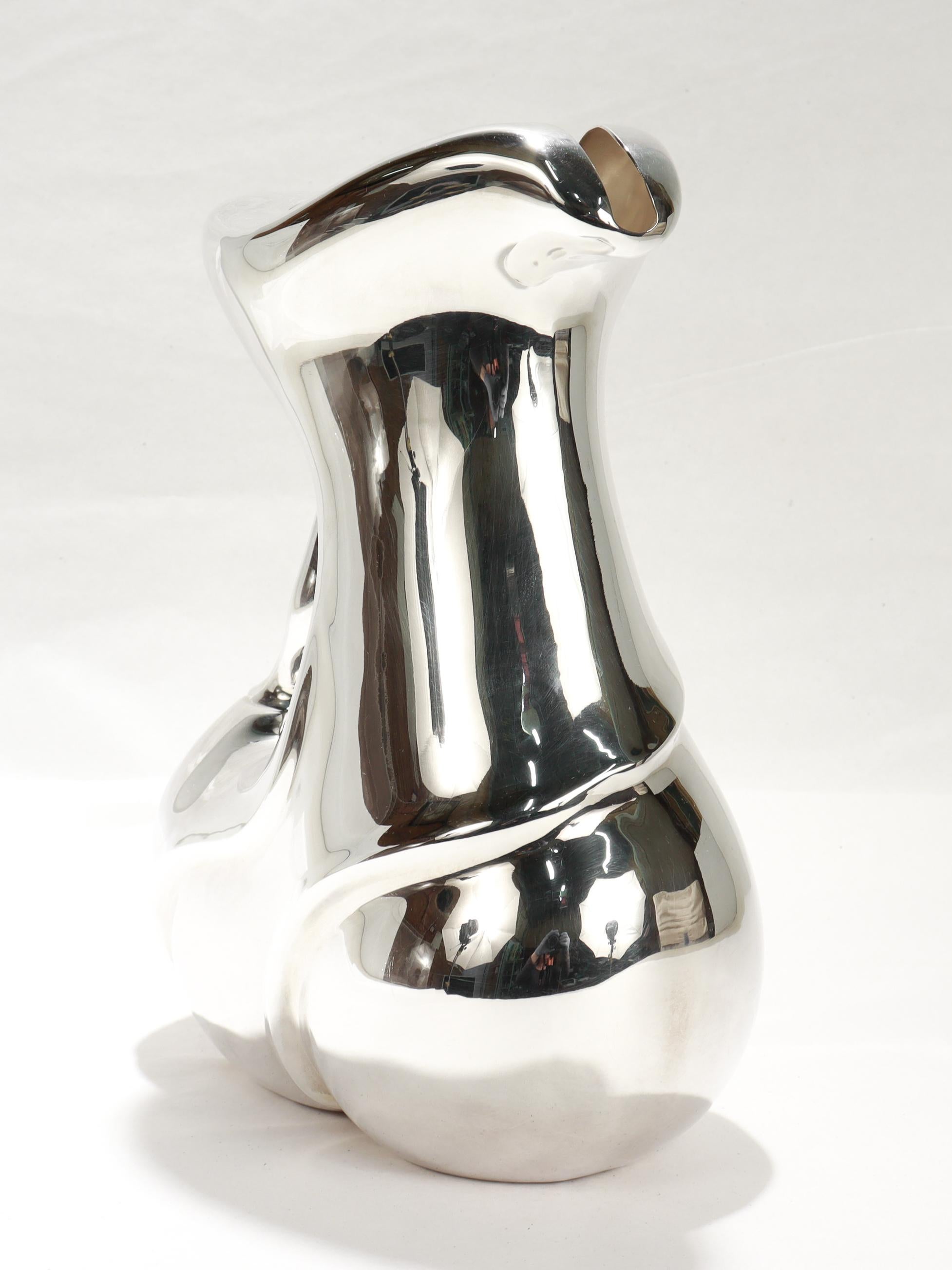 Jarra modernista italiana Calegaro de plata de ley diseñada por Fabian siglo XX en venta