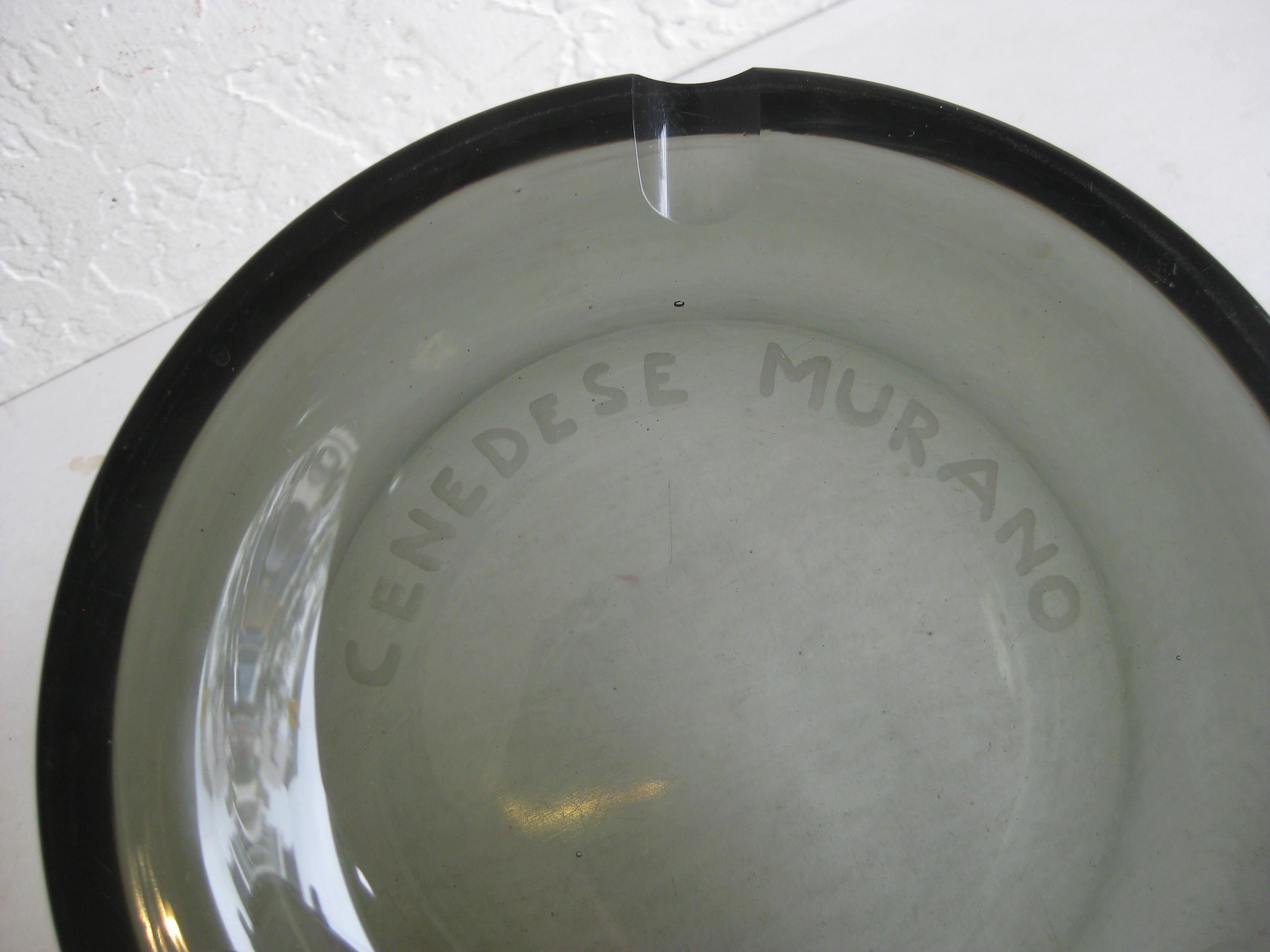 Italian Modernist Cenedese Barbini Murano Art Glass Advertising Cigar Ashtray For Sale 4