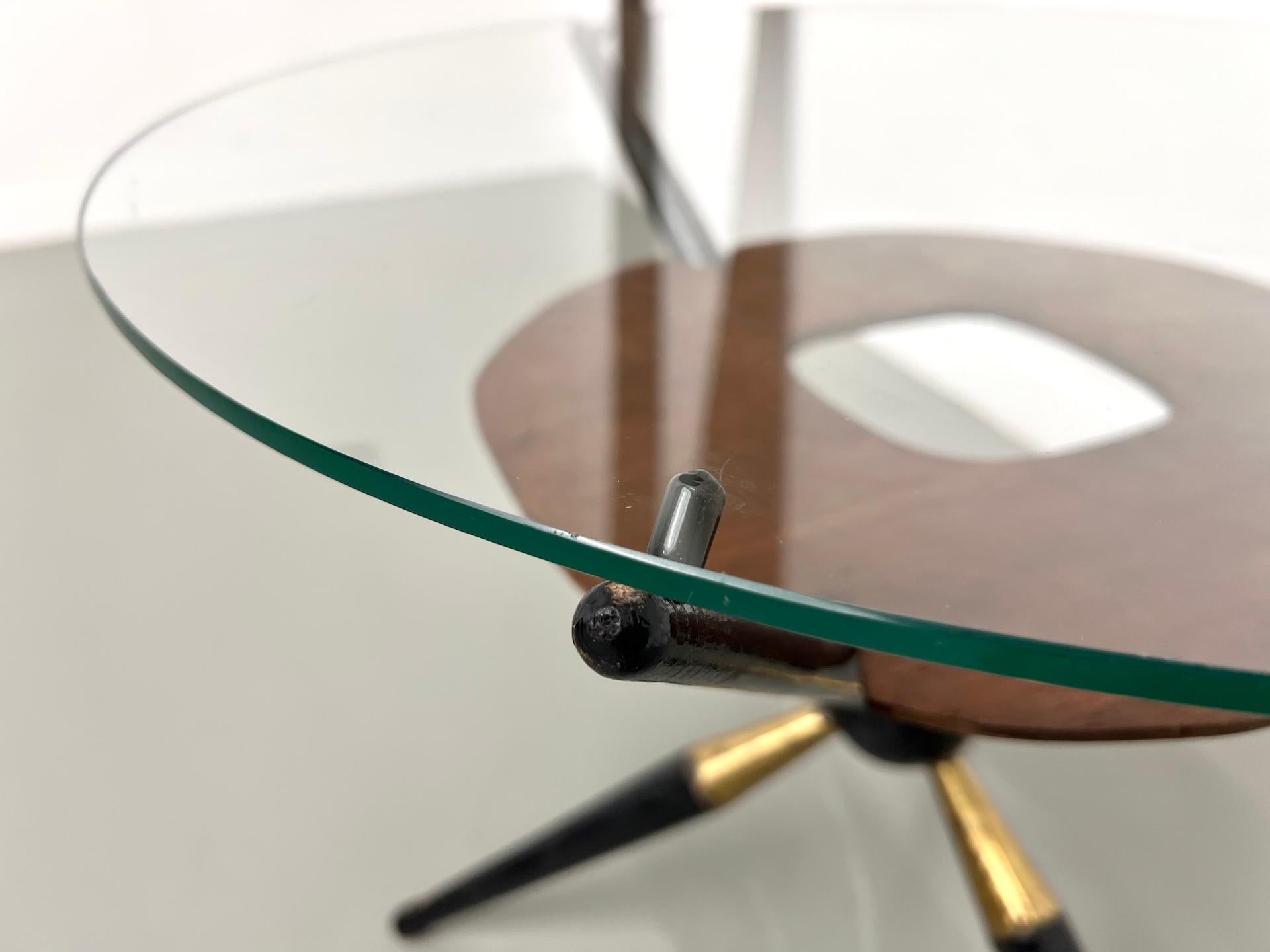 Glass Italian modernist coffee table, 1950s. For Sale