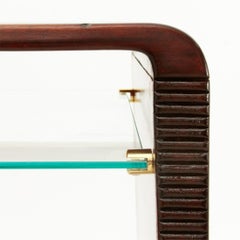 Italian Modernist Console Desk with Glass Shelf, 1940s