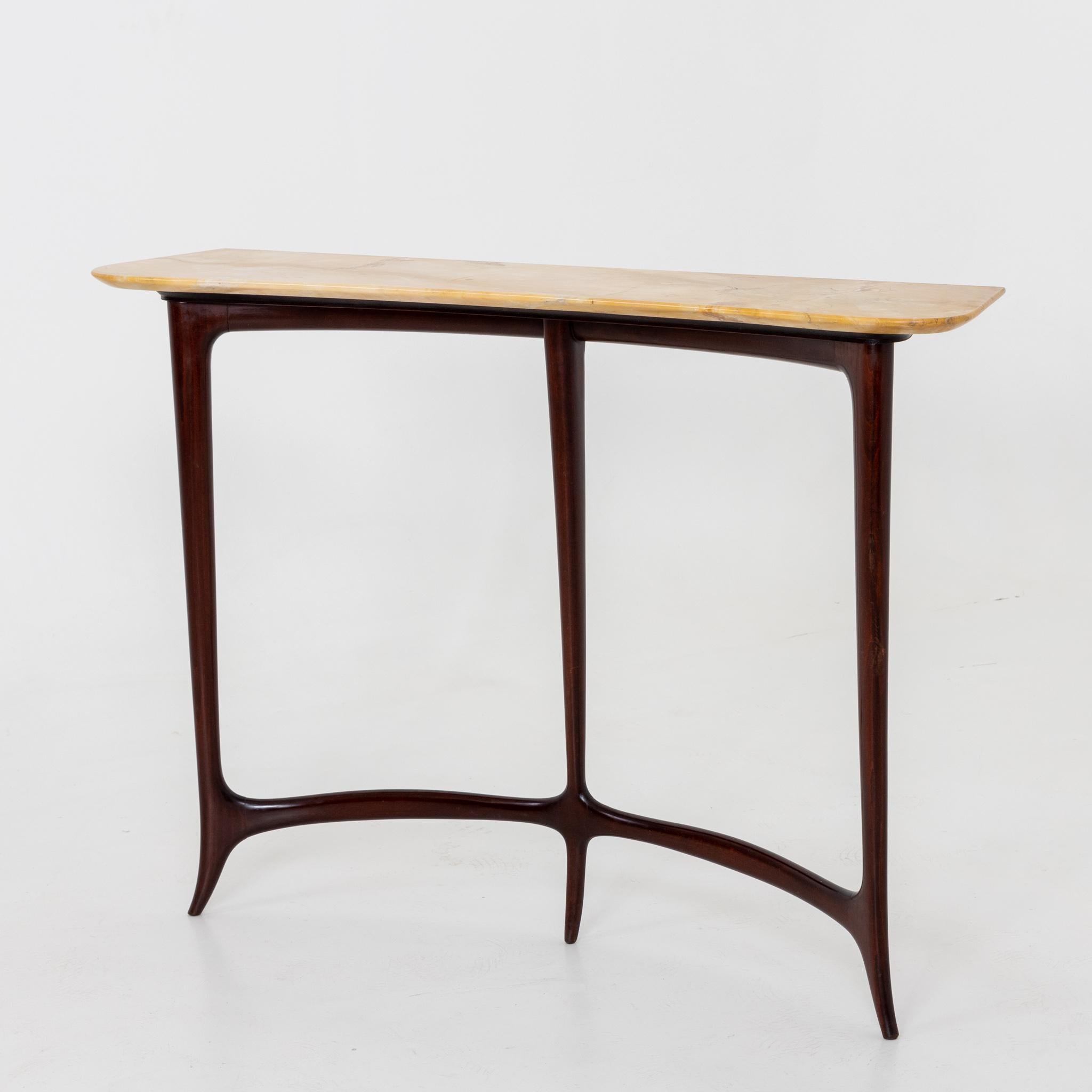 Italian Modernist Console with Marble Top For Sale at 1stDibs