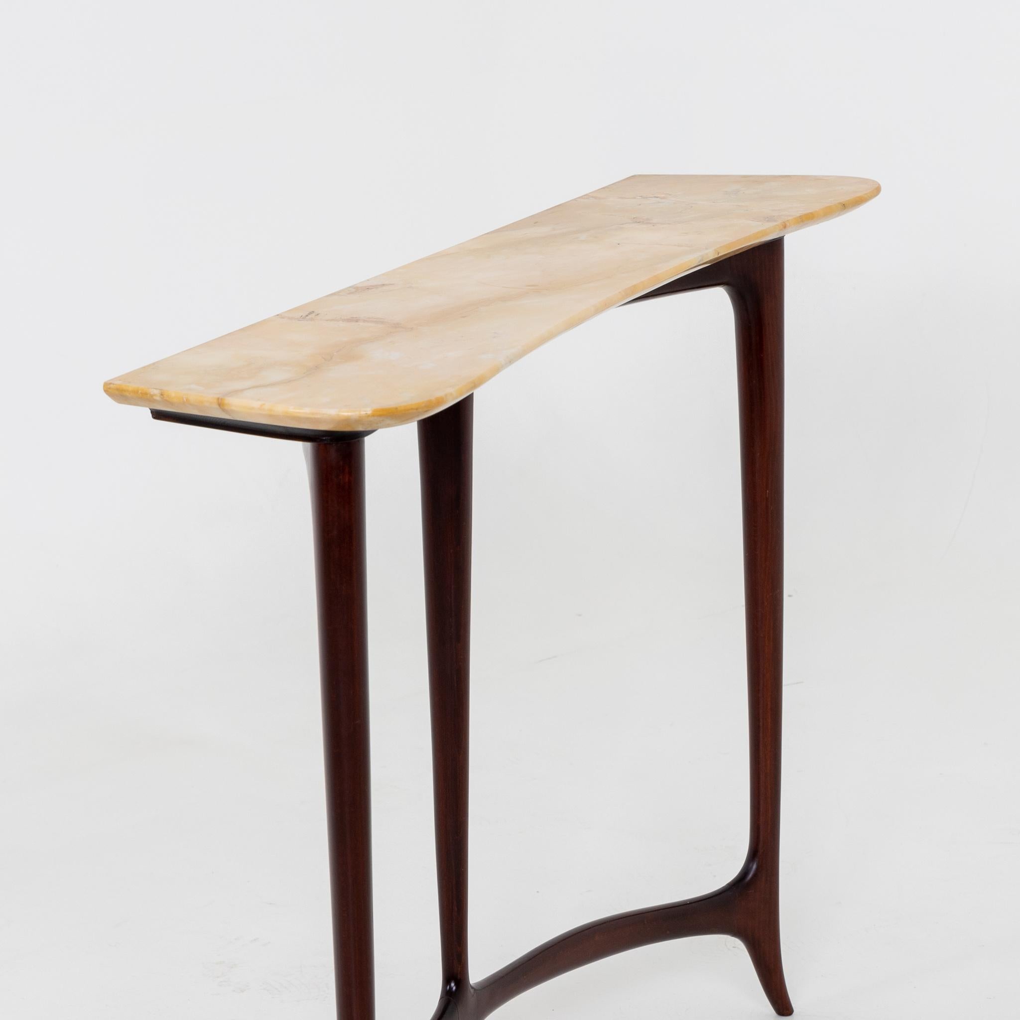 Monteil Console Italian Modernist Console with Marble Top For Sale at 1stDibs