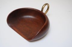 Italian Modernist Crumb Pan / Dust Pan in Teak and Brass