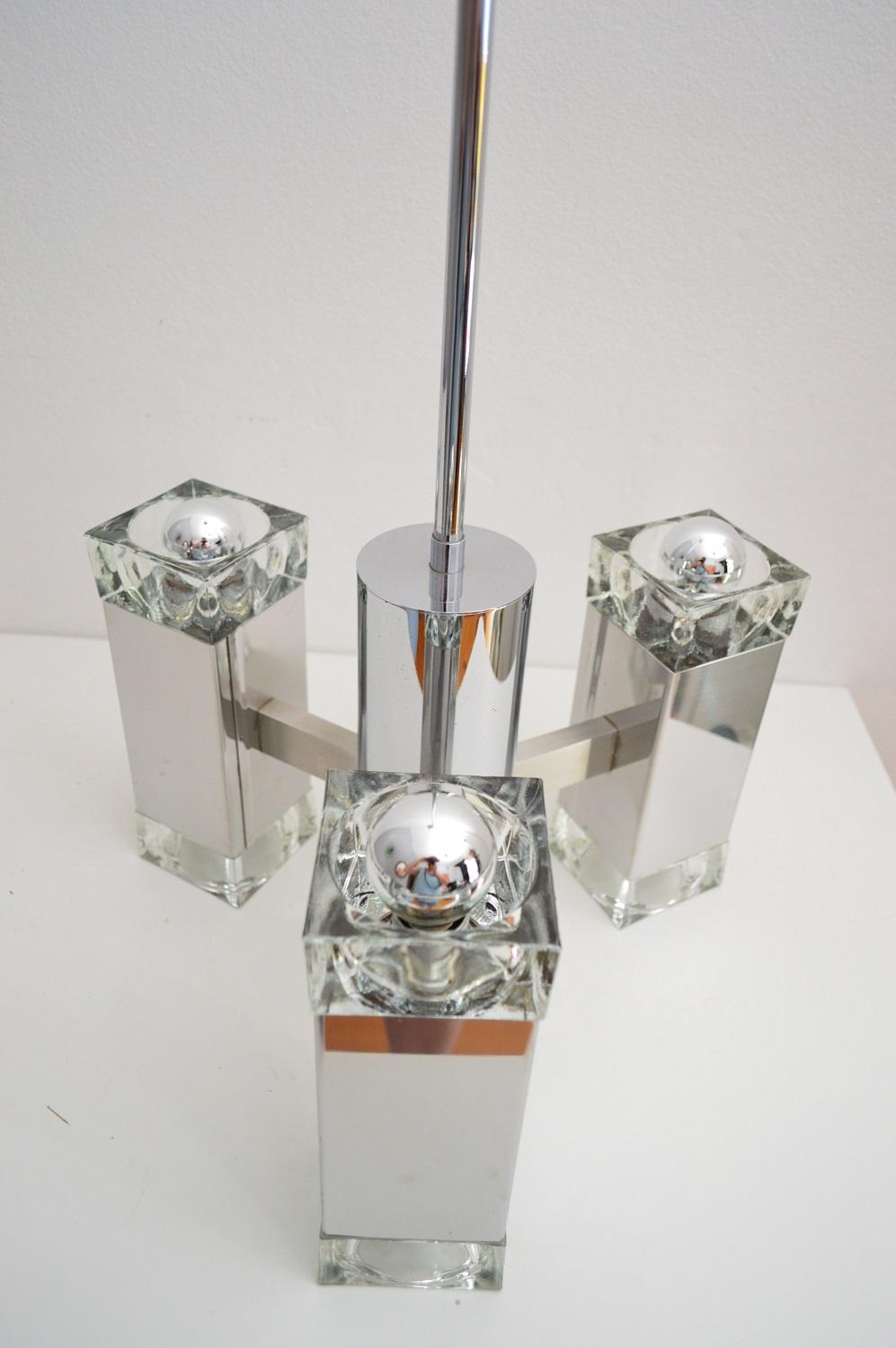 Italian Modernist Cube Pendant Lamp by Sciolari, 1960s 3