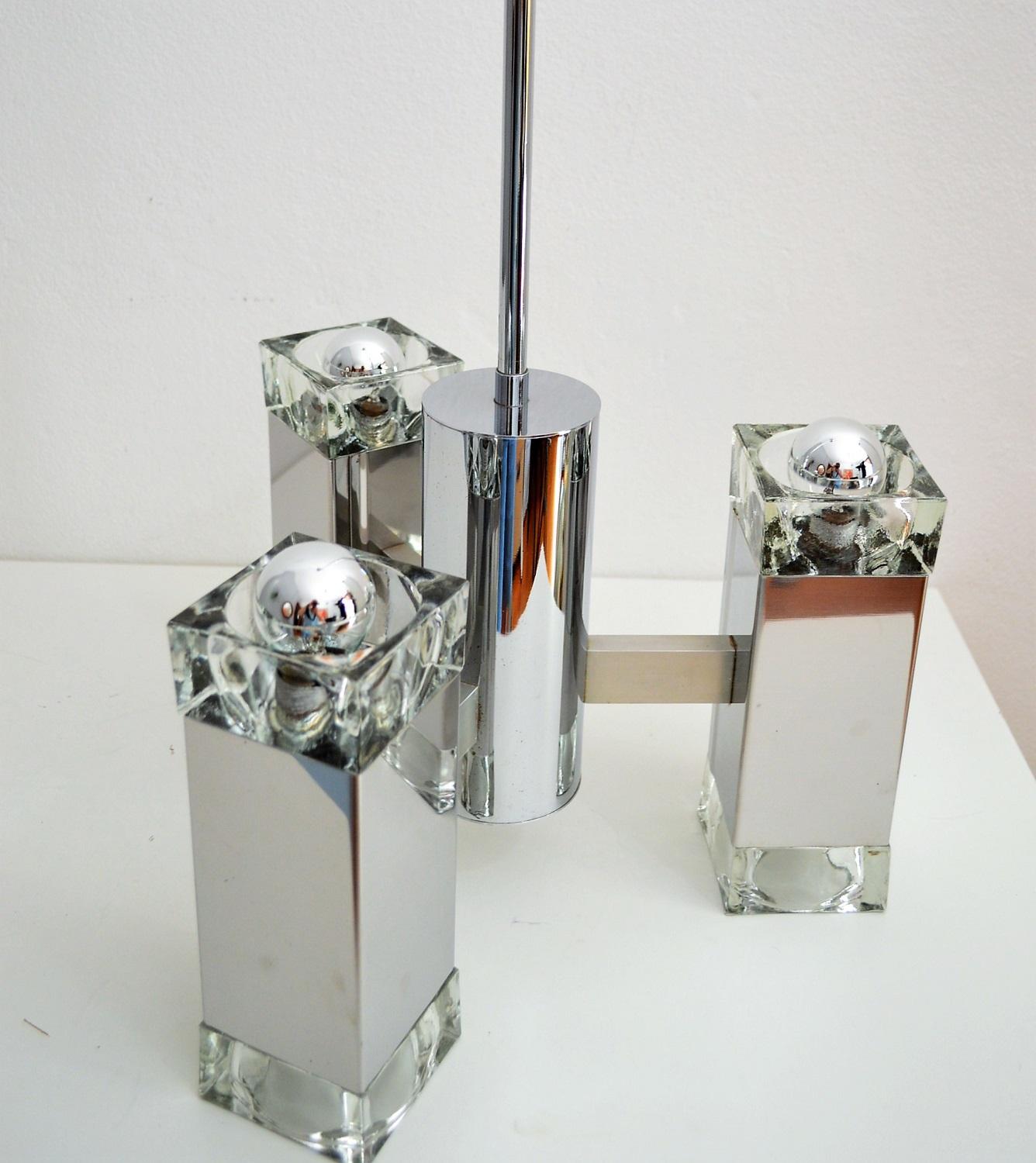 Italian Modernist Cube Pendant Lamp by Sciolari, 1960s 6