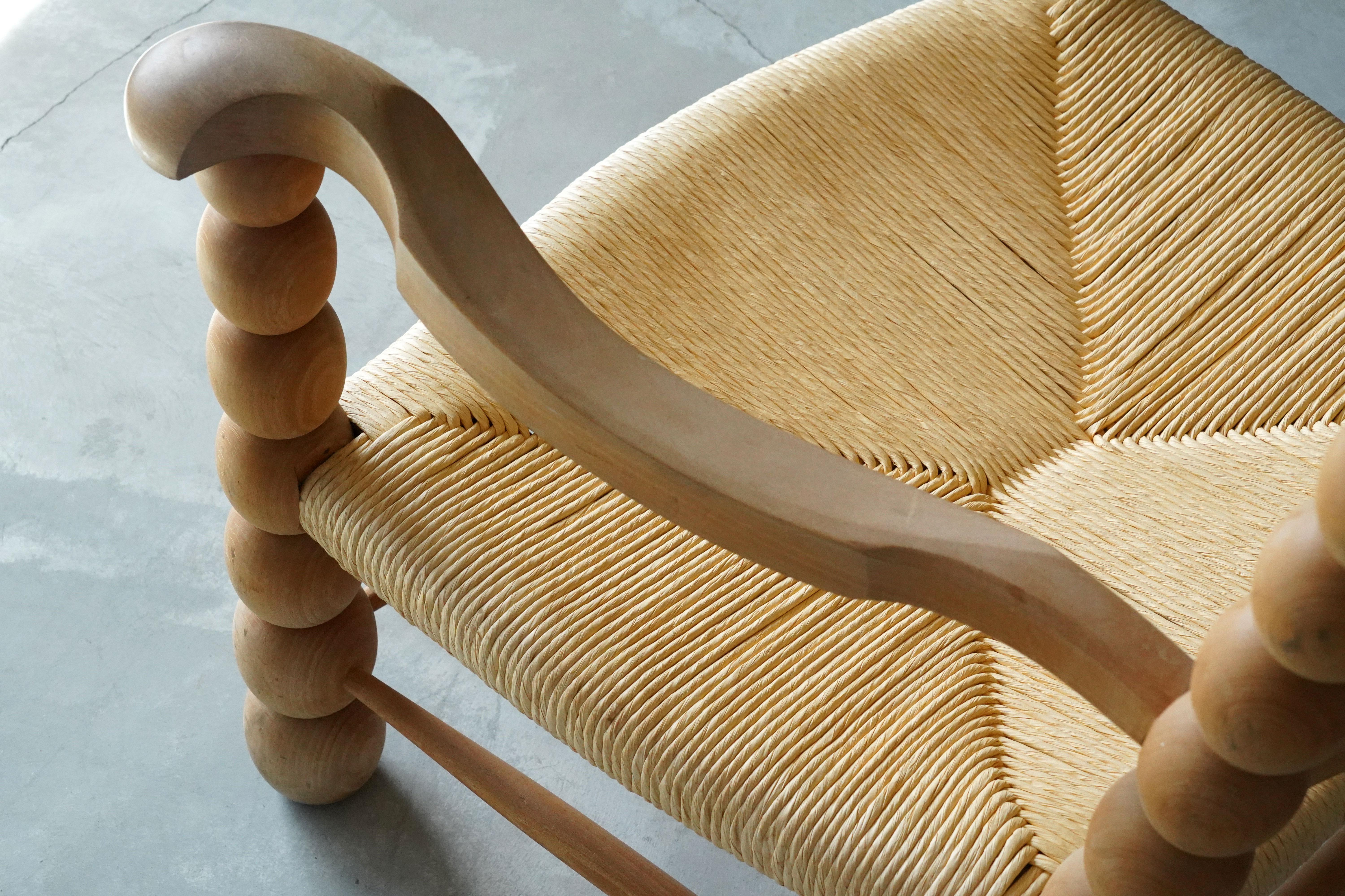 Mid-20th Century Italian Modernist Designer, Lounge Chairs, Beech, Rattan, Italy, 1960s