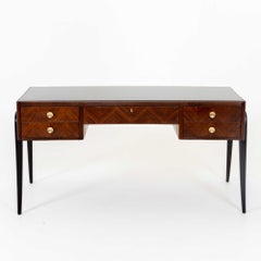 Italian Modernist Desk with a Glass Top