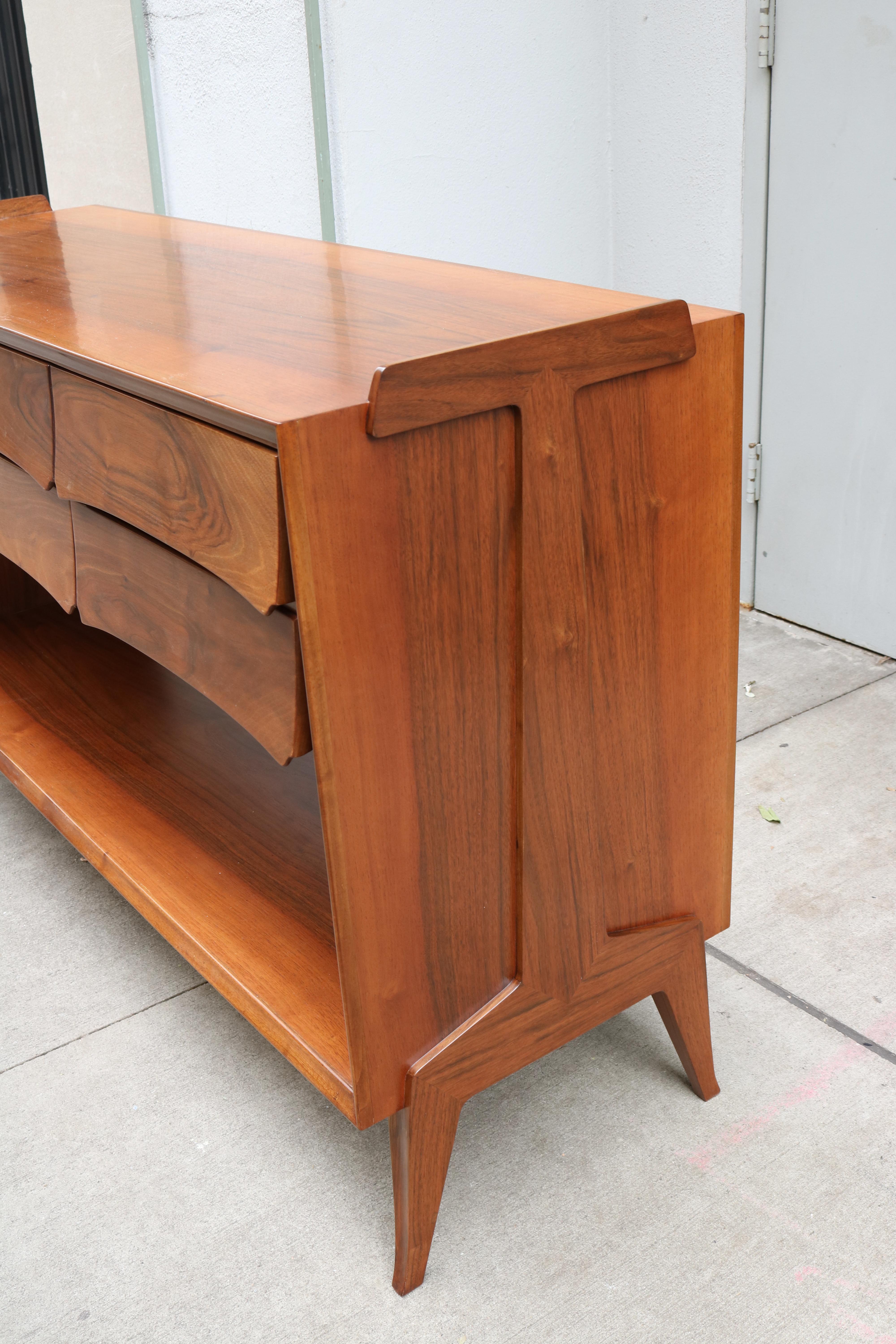 Mid-20th Century Italian Modernist Double Sided Console For Sale