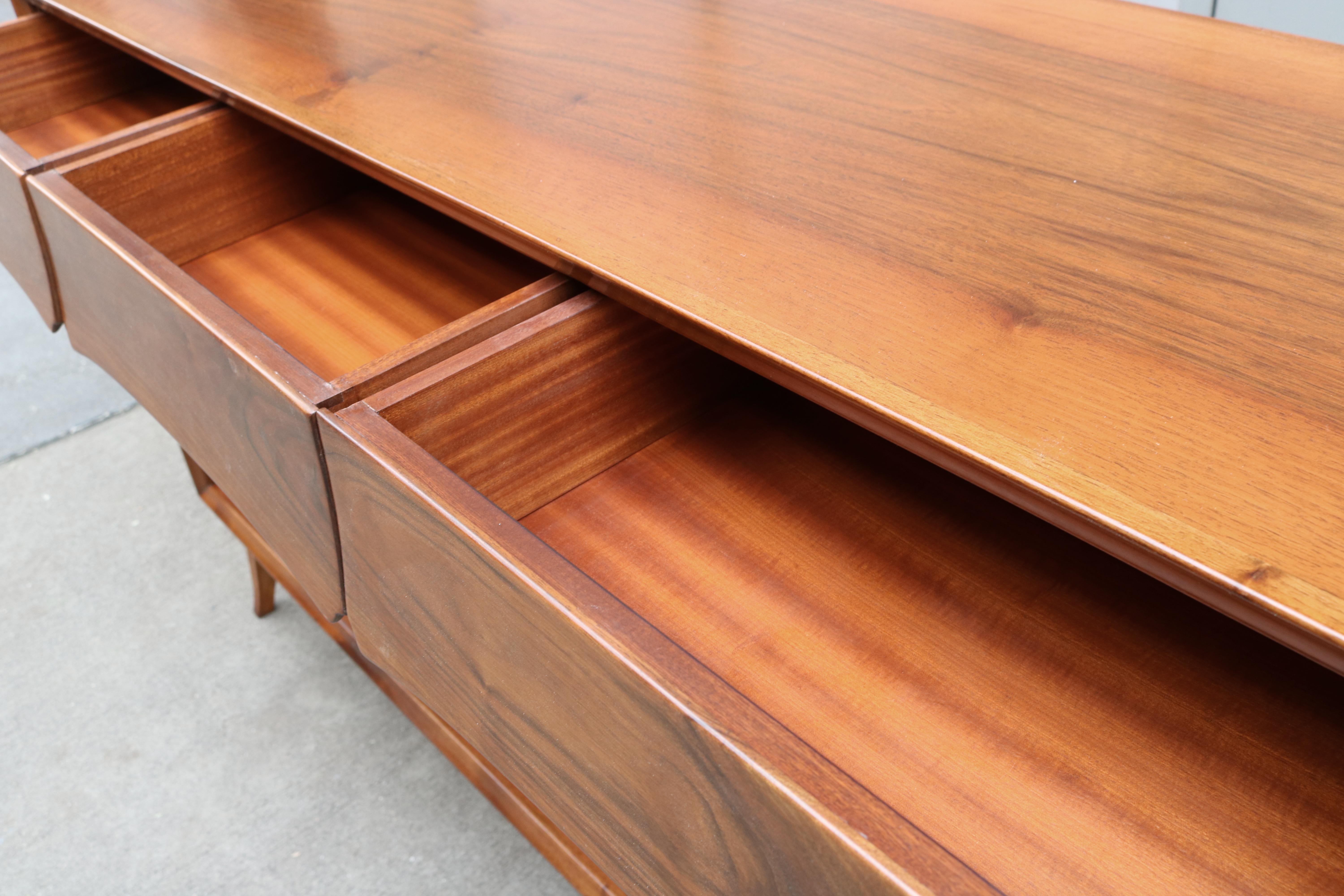 Wood Italian Modernist Double Sided Console For Sale