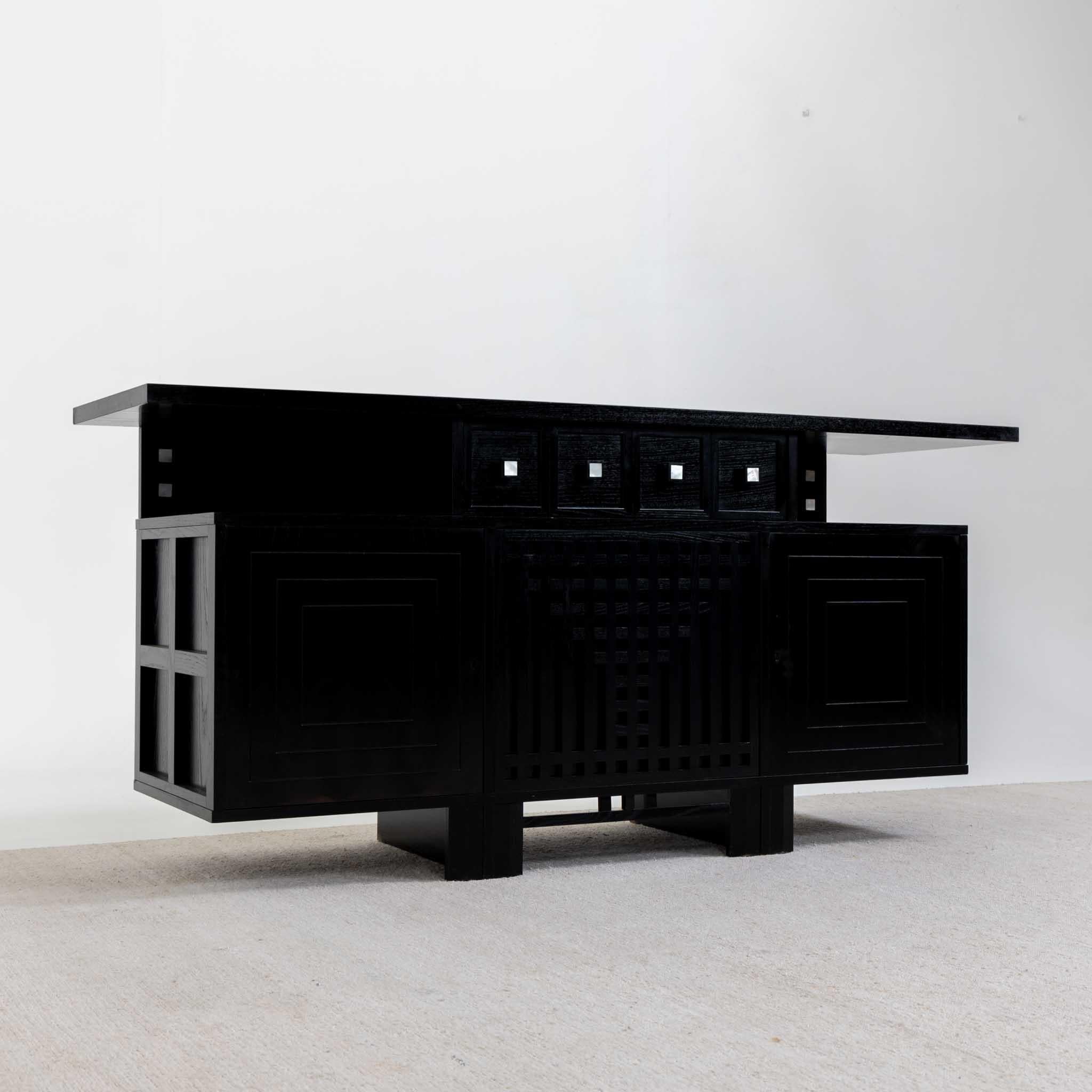 Italian Modernist Ebonized Cabinet, Charles Rennie Mackintosh for Cassina For Sale 7