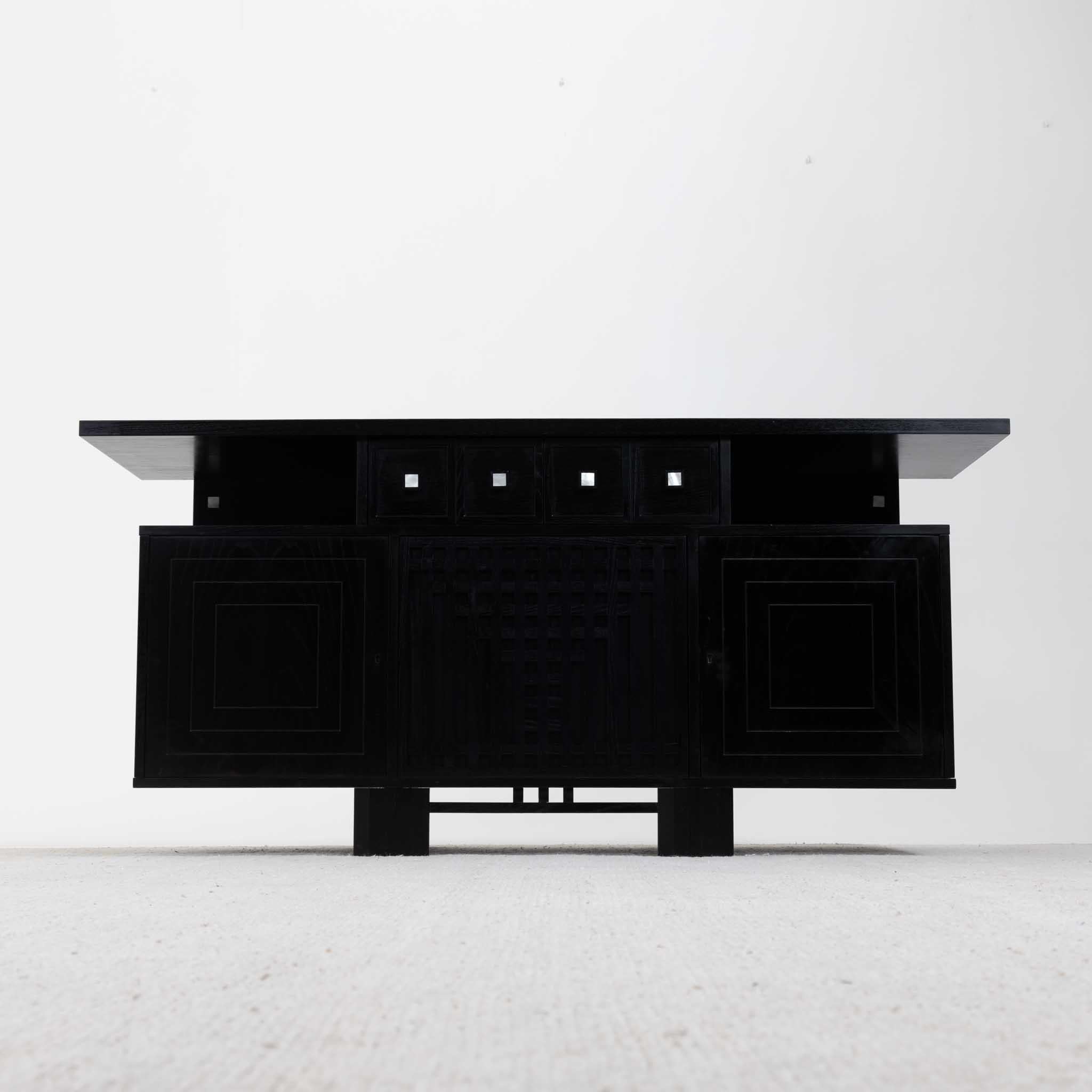 Italian Modernist Ebonized Cabinet, Charles Rennie Mackintosh for Cassina For Sale 8