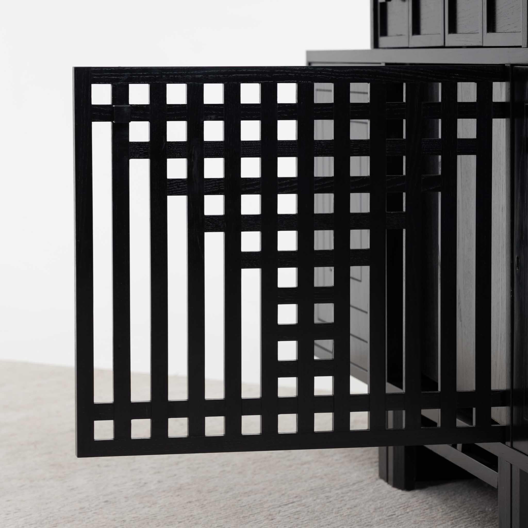 Italian Modernist Ebonized Cabinet, Charles Rennie Mackintosh for Cassina In Good Condition In New York, NY