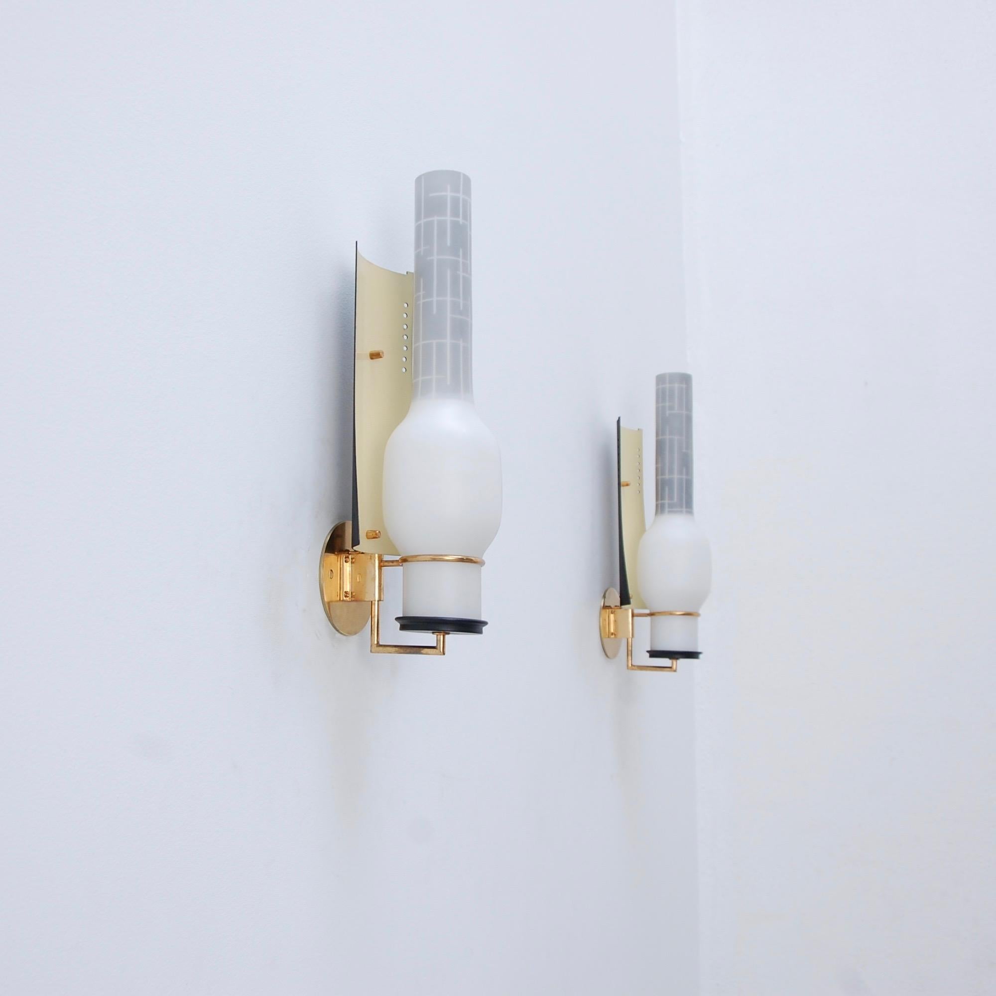 Mid-20th Century Italian Modernist Fluted Sconces For Sale