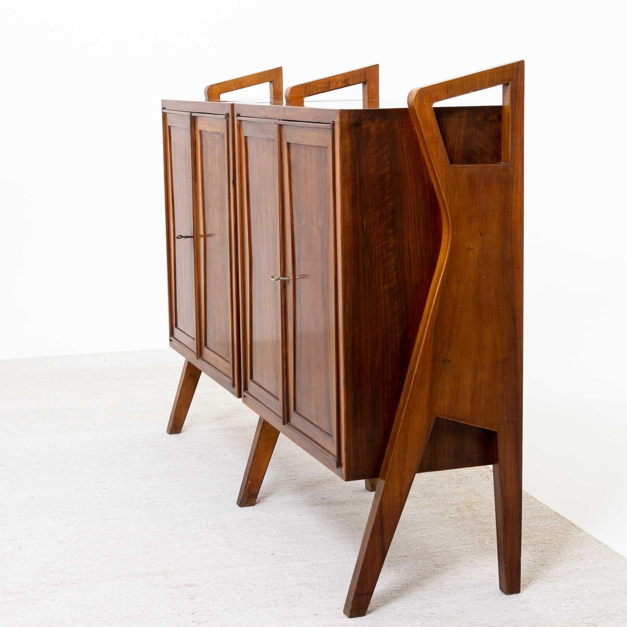 Mid-Century Walnut Cabinet, Italy 1950s For Sale 4