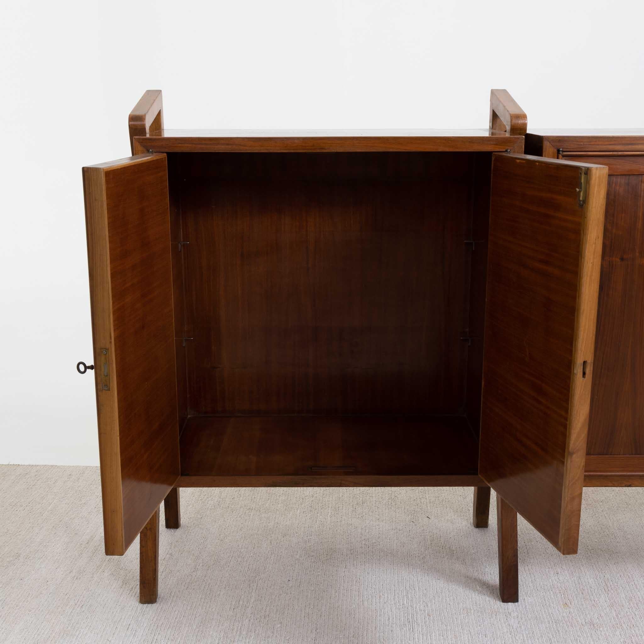 Mid-Century Walnut Cabinet, Italy 1950s For Sale 1