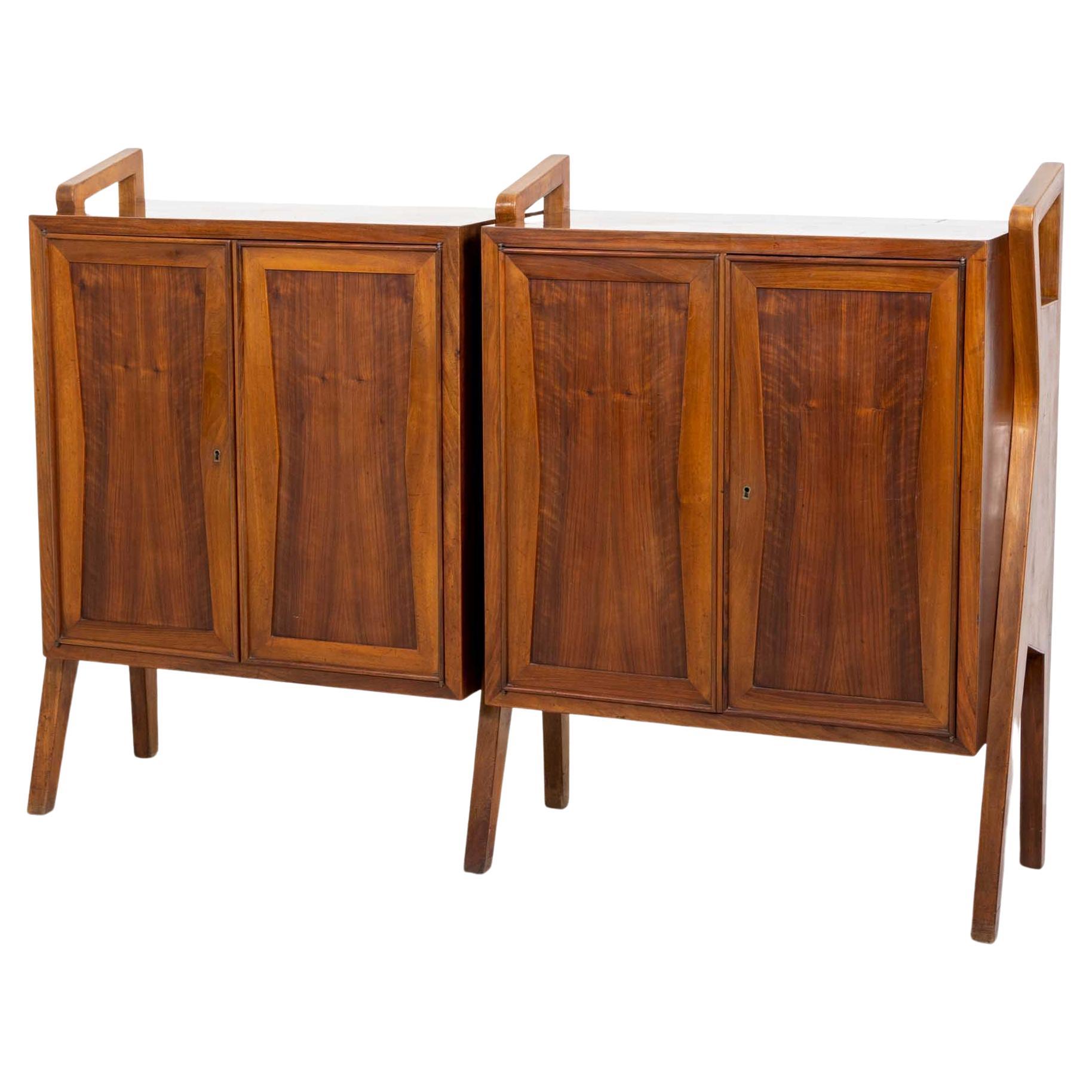 Mid-Century Walnut Cabinet, Italy 1950s For Sale