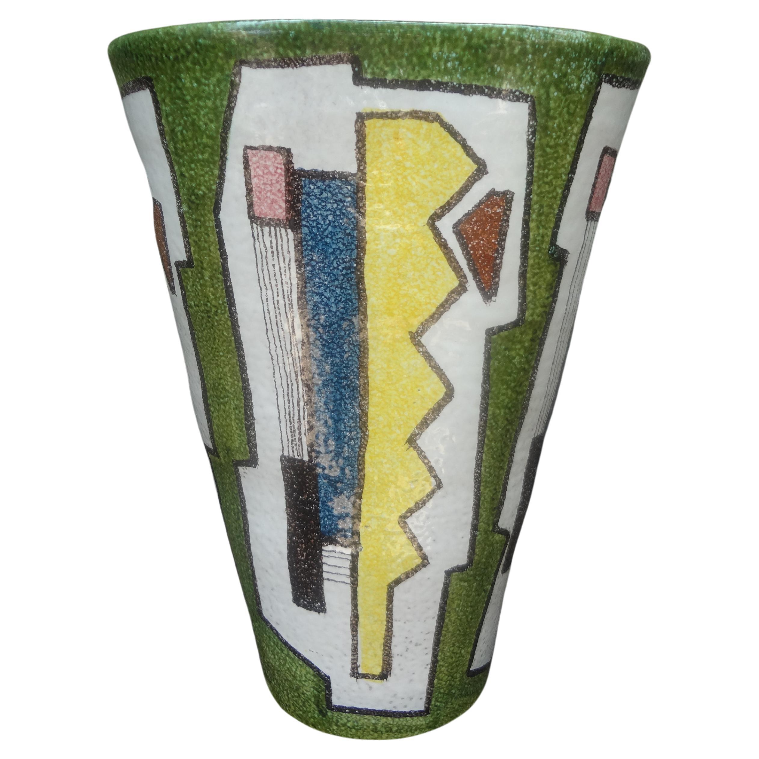 Italian Modernist Glazed Ceramic Umbrella Stand For Sale 8