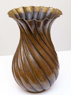 Italian Modernist Hand Formed Copper Vase Midcentury