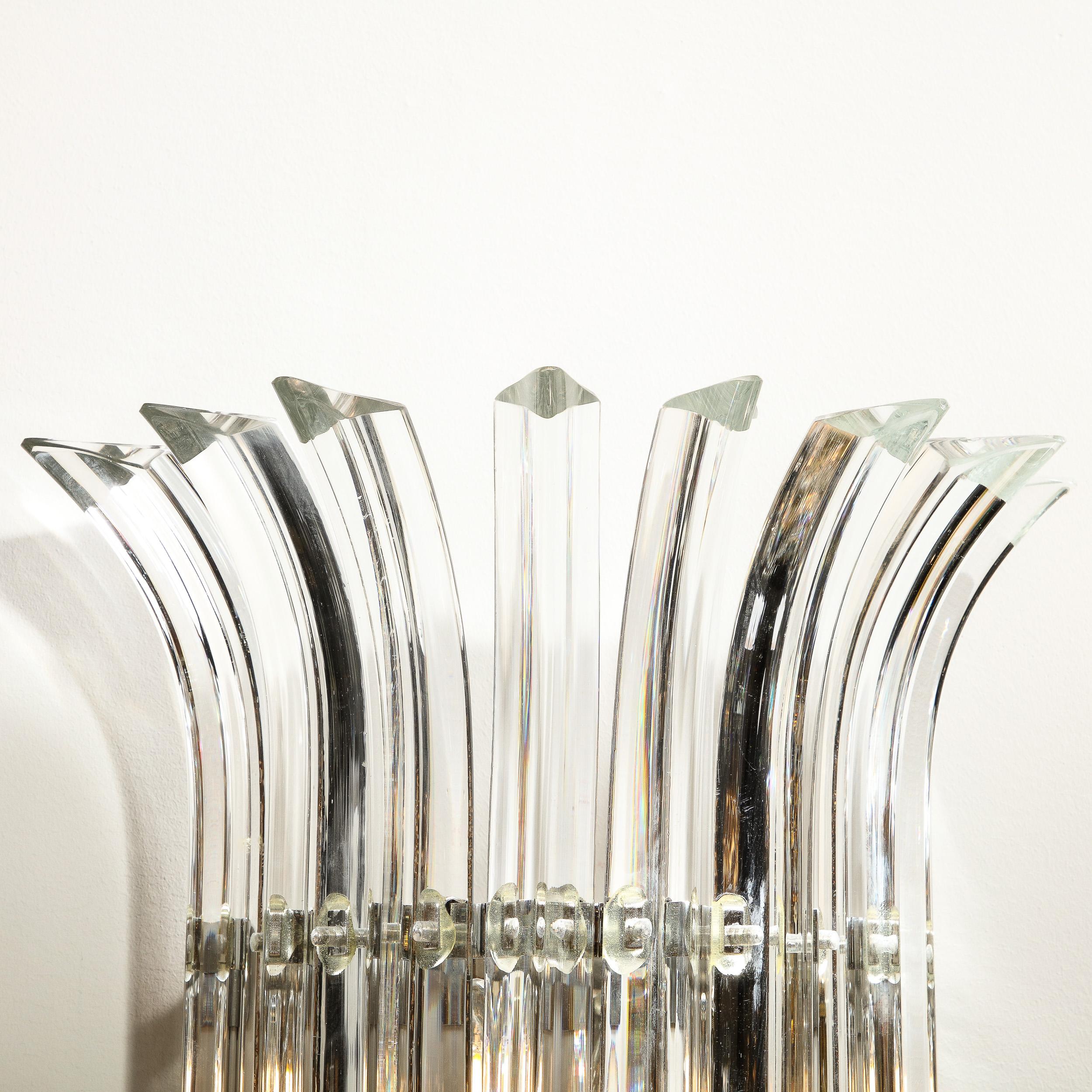 Italian Modernist Handblown Murano Translucent Glass Camer Sconces 6