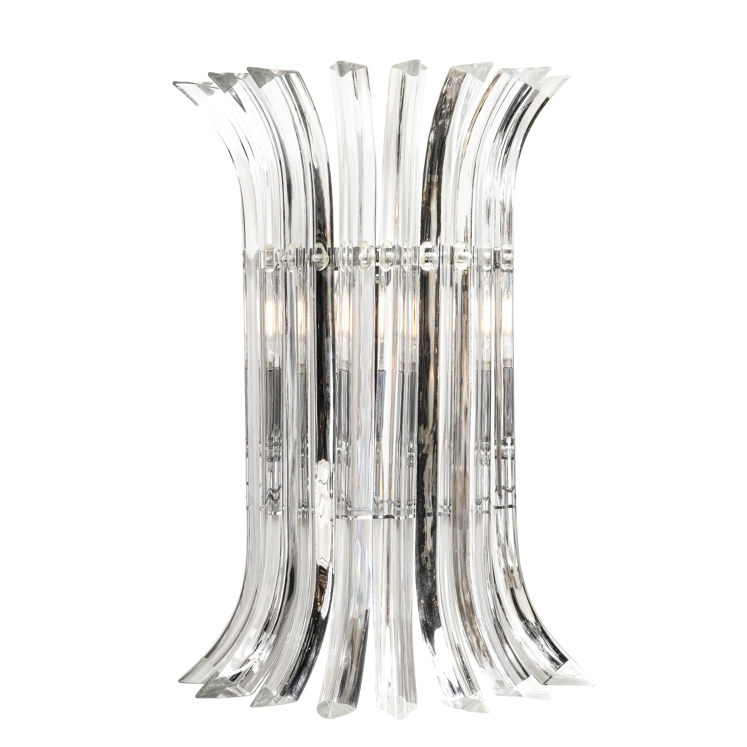 Italian Modernist Handblown Murano Translucent Glass Camer Sconces In Excellent Condition In New York, NY