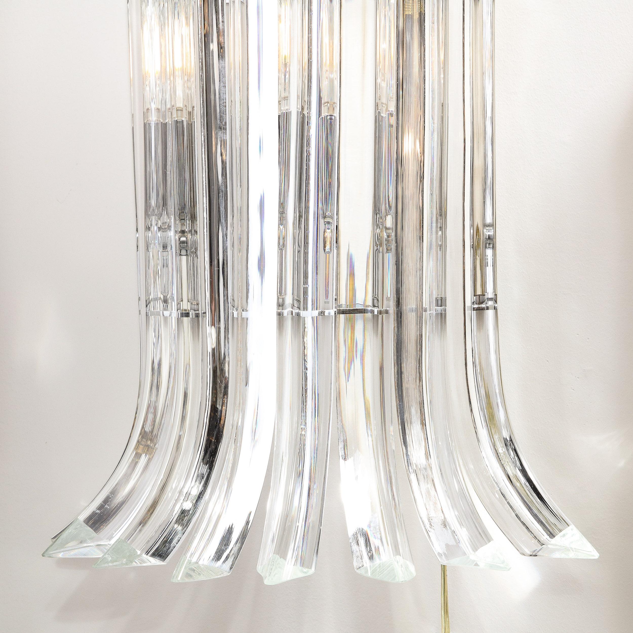 Italian Modernist Handblown Murano Translucent Glass Camer Sconces 1
