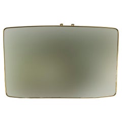 Italian Modernist Horizontal Bowed Brass Mirror