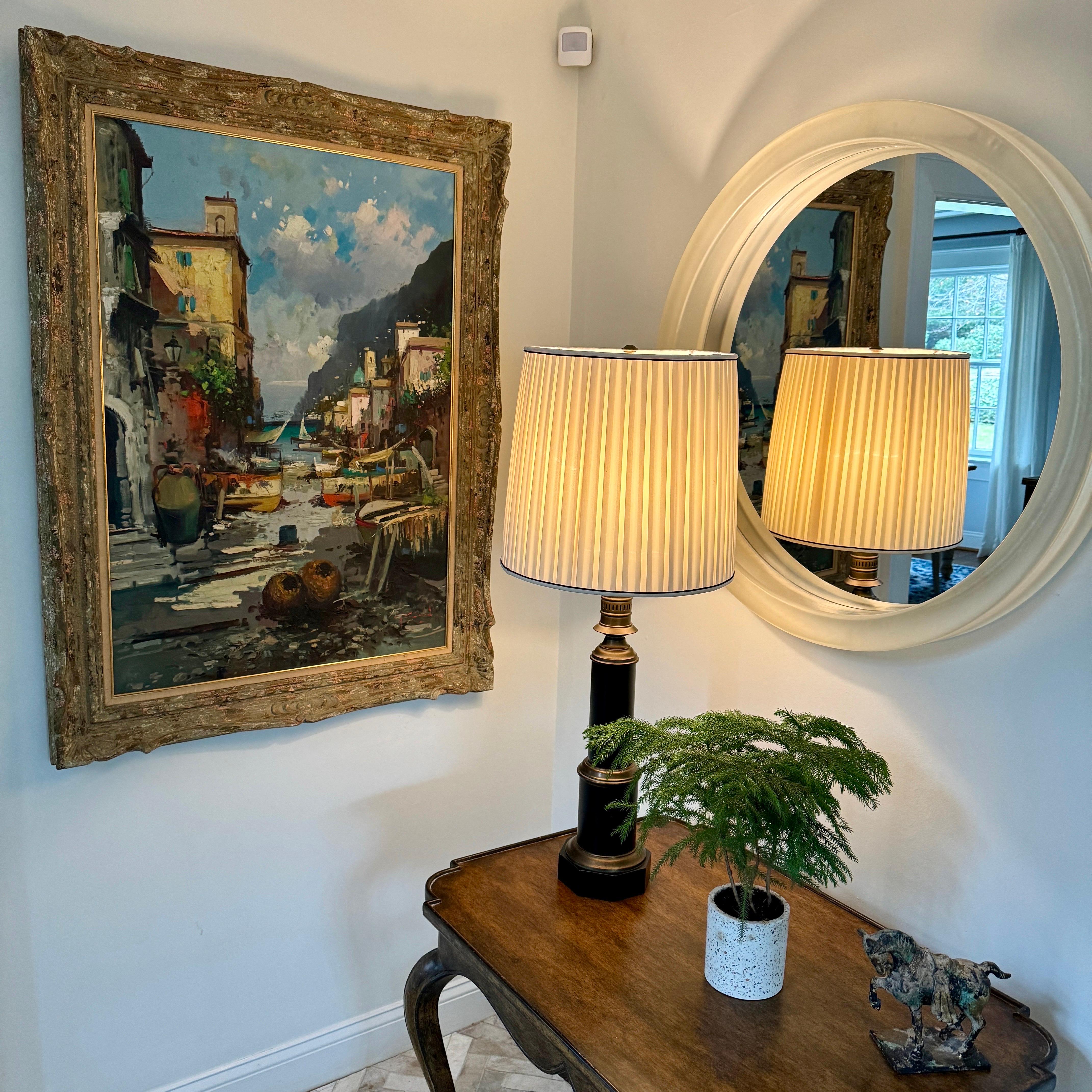 Peinture à l'huile impressionniste moderniste italienne Paysage marin Village  en vente 6