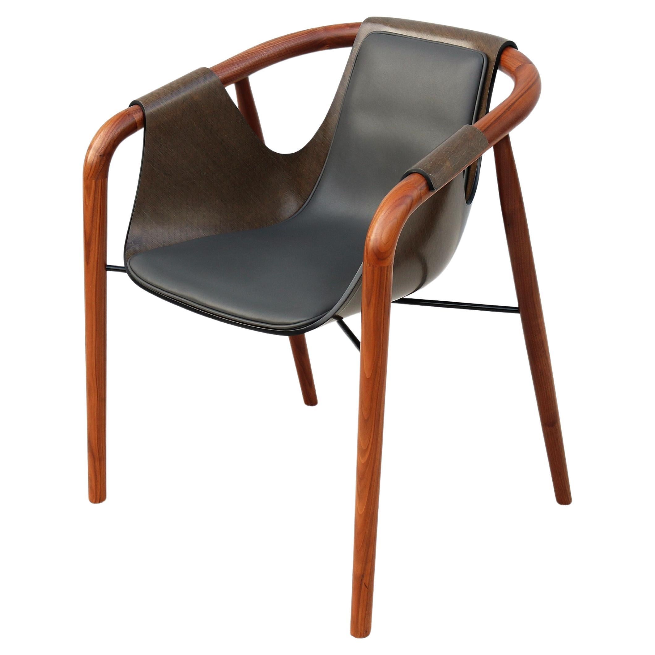 Italian Modernist Jean Philippe Nuel for Saintluc & Amura Hamac Leather Armchair For Sale