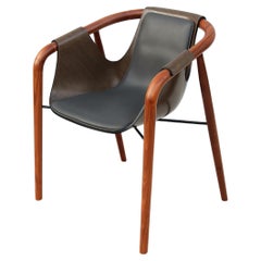 Sillón de cuero del modernista italiano Jean Philippe Nuel para Saintluc & Amura Hamac