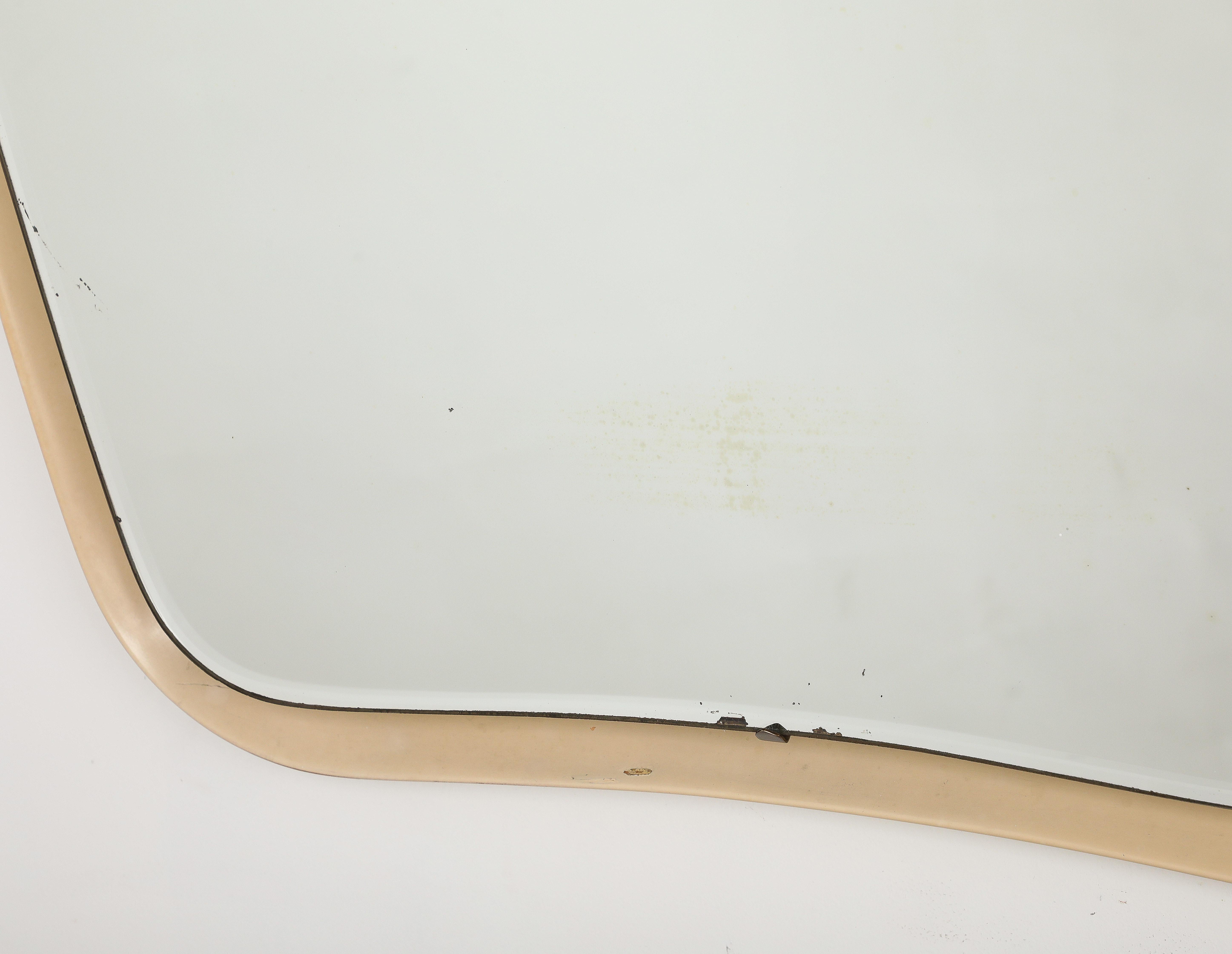 Italian Modernist Lacquered Floating Wall Mirror, Italy, circa 1960  For Sale 9