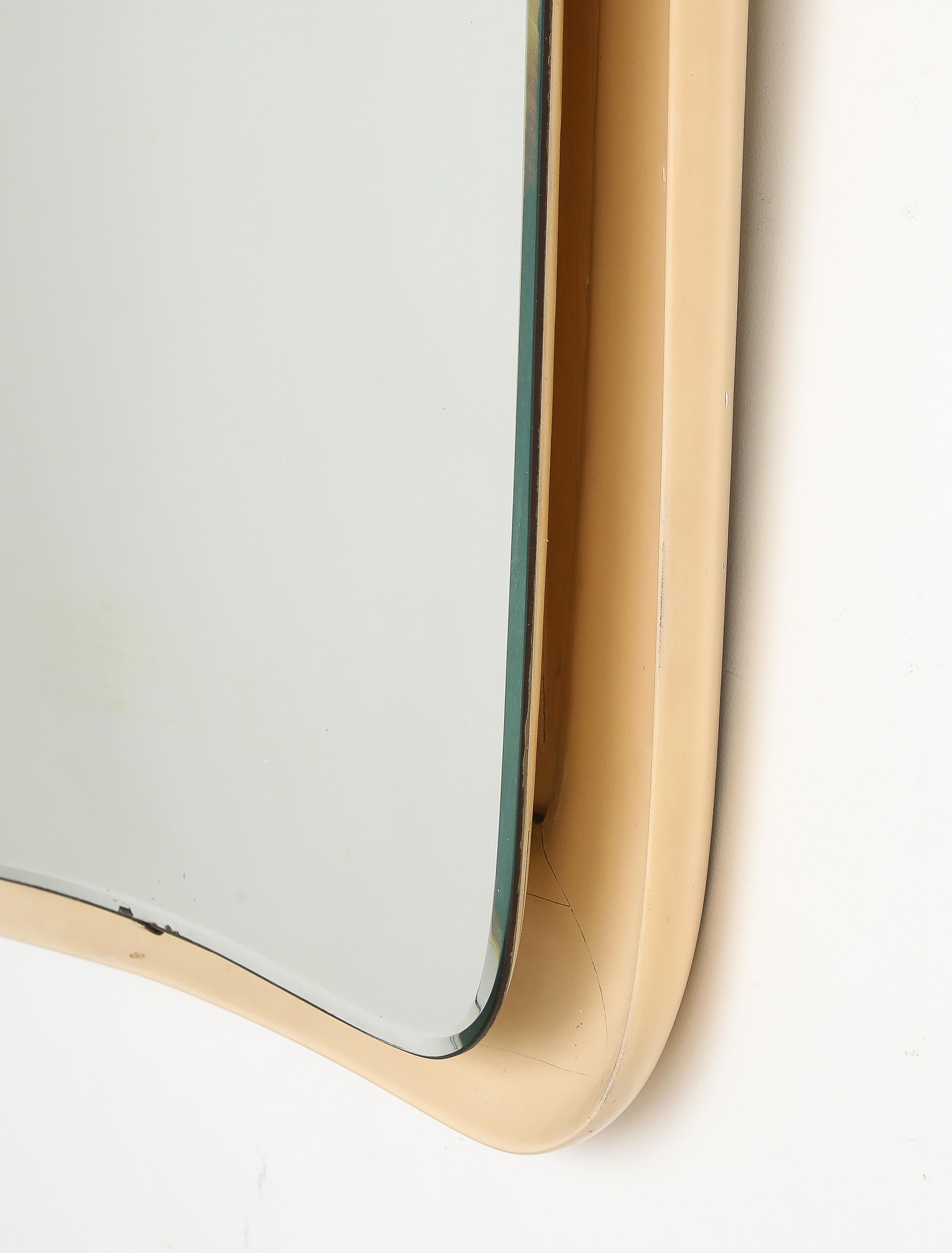 Italian Modernist Lacquered Floating Wall Mirror, Italy, circa 1960  For Sale 2