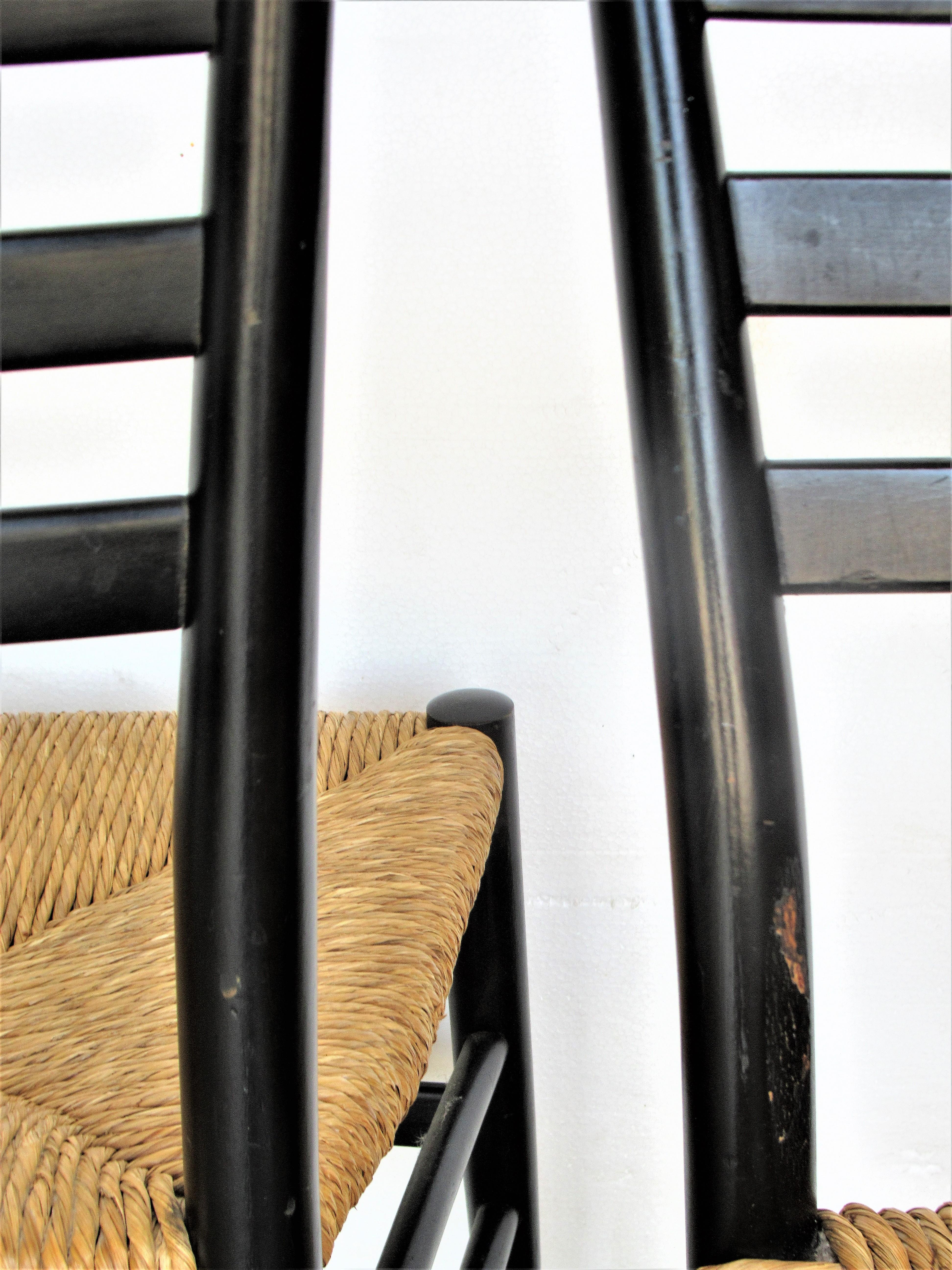Italian Ladder Back Chairs in the Style of Gio Ponti For Sale 5