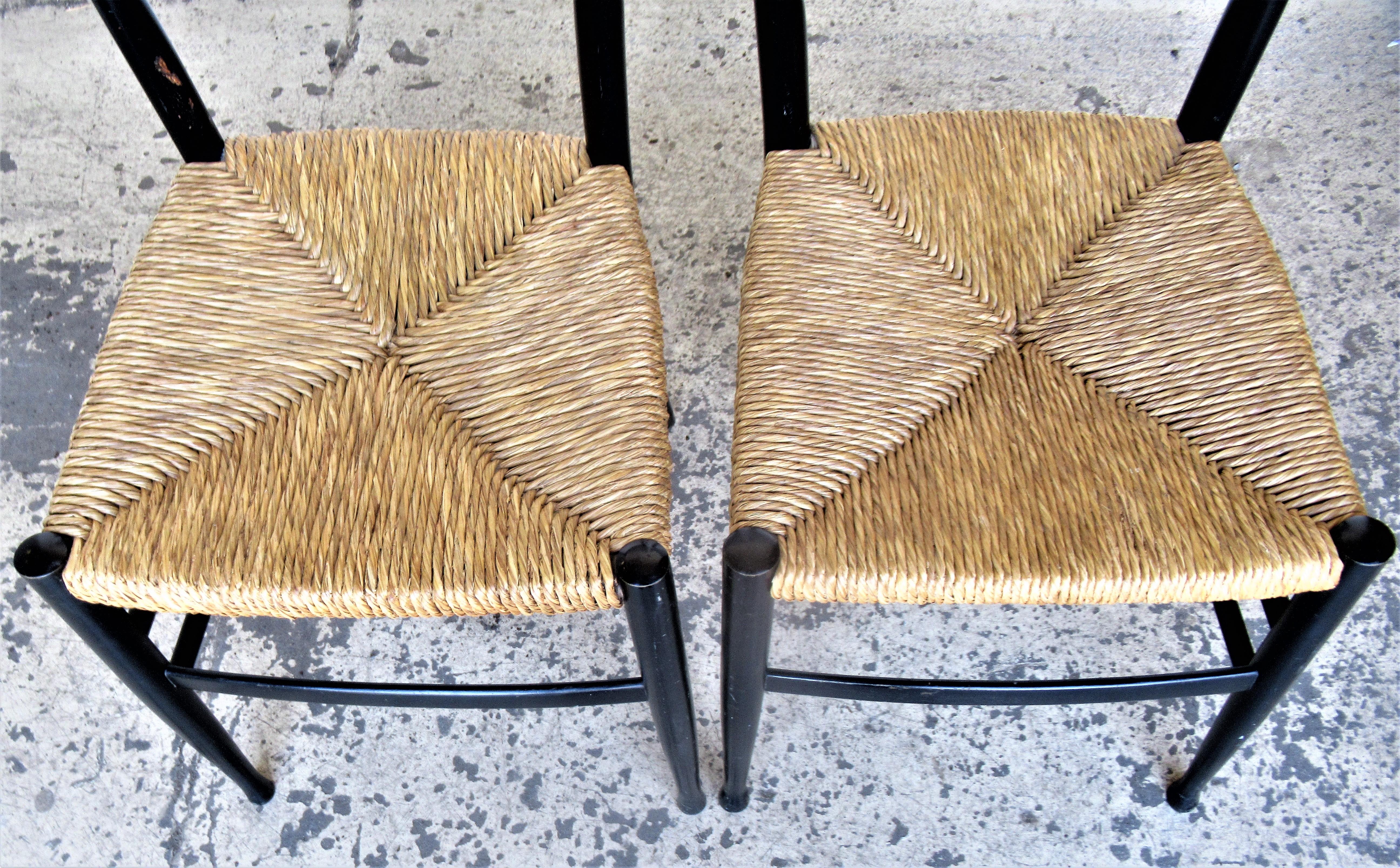 20th Century Italian Ladder Back Chairs in the Style of Gio Ponti For Sale