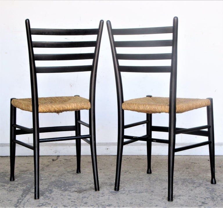 Italian Ladder Back Chairs in the Style of Gio Ponti For Sale at 1stDibs