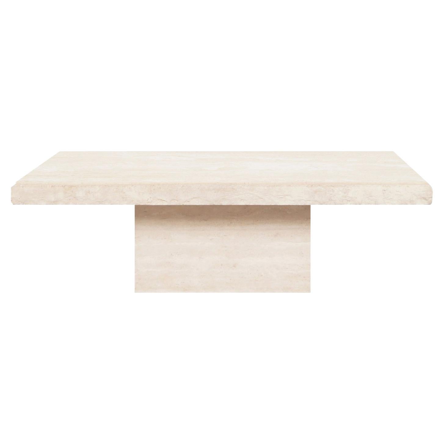 Italian Modernist Live Edge Travertine Coffee Table