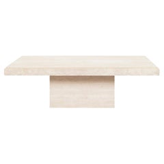 Italian Modernist Live Edge Travertine Coffee Table