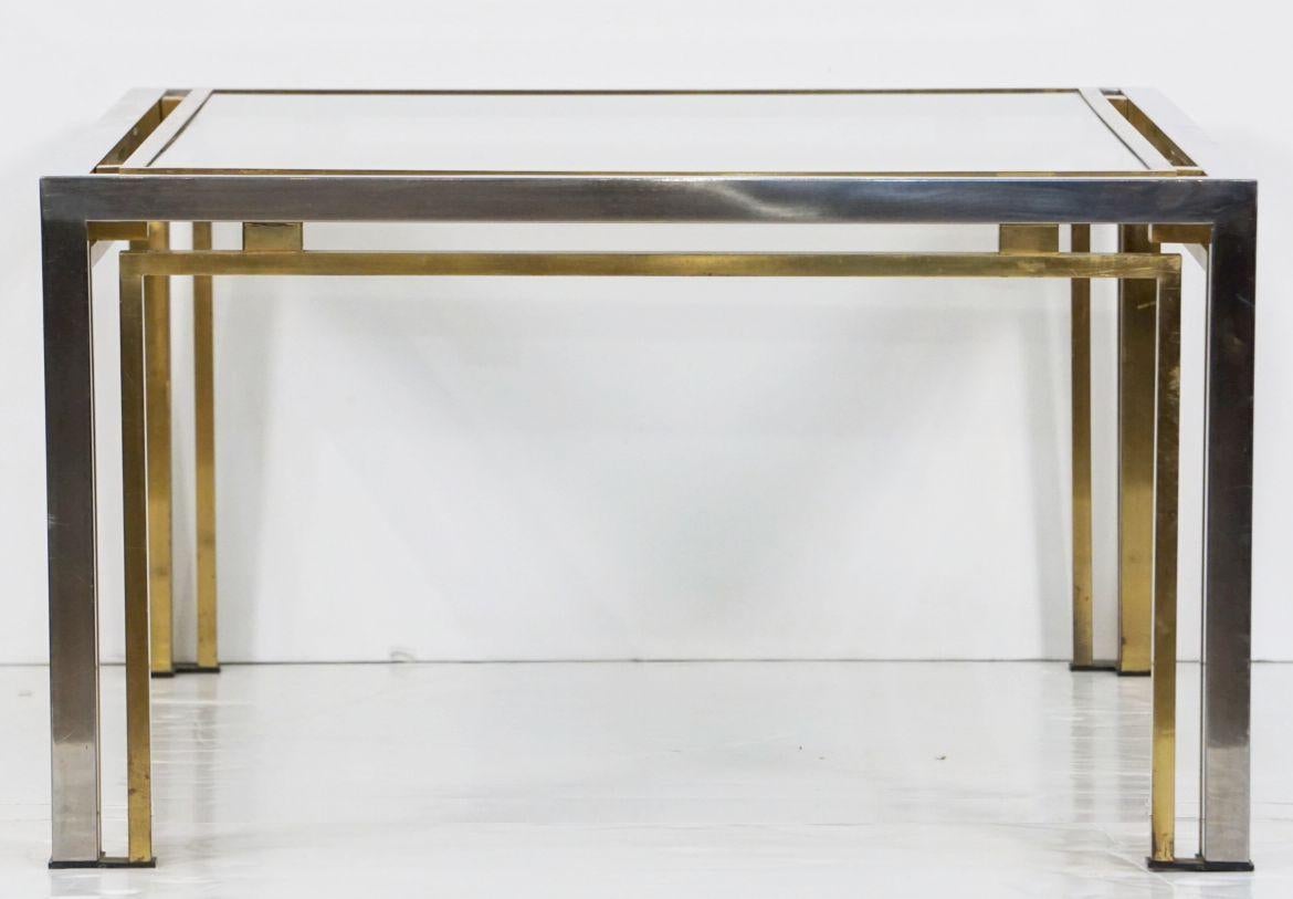 Italian Modernist Low or Coffee Table of Chrome and Brass, Attrib. Romeo Rega For Sale 7