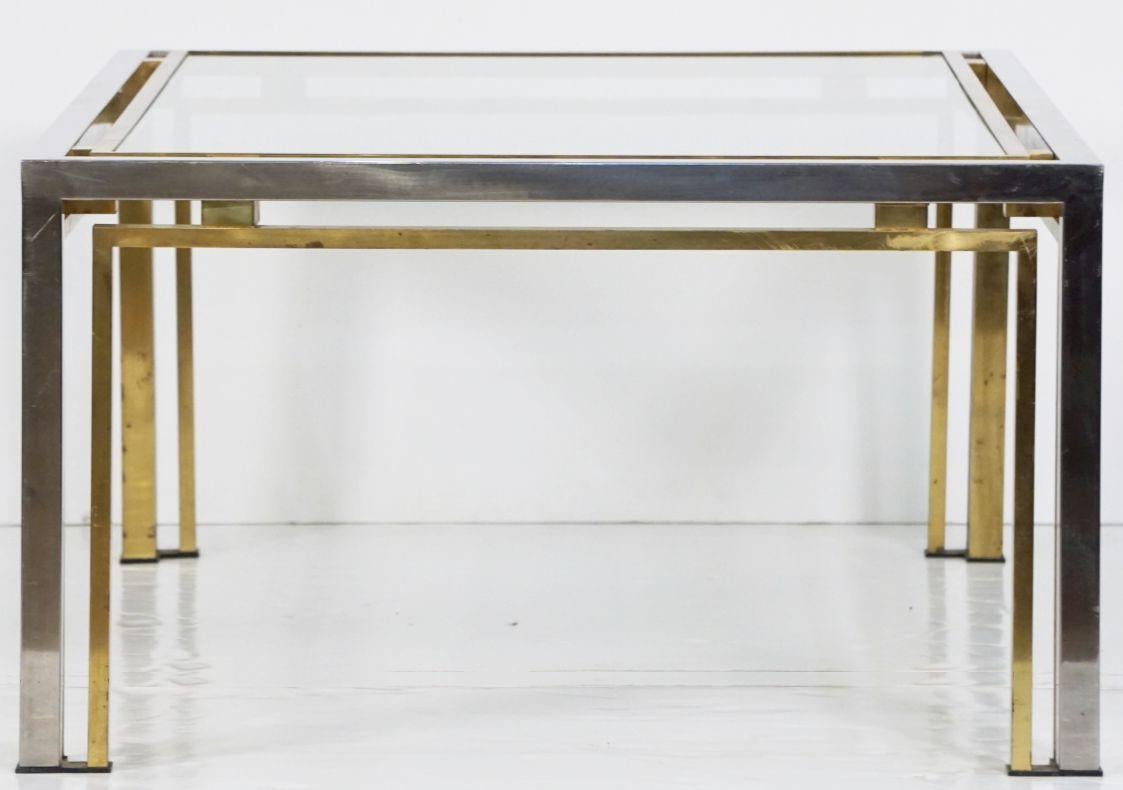 Italian Modernist Low or Coffee Table of Chrome and Brass, Attrib. Romeo Rega For Sale 10