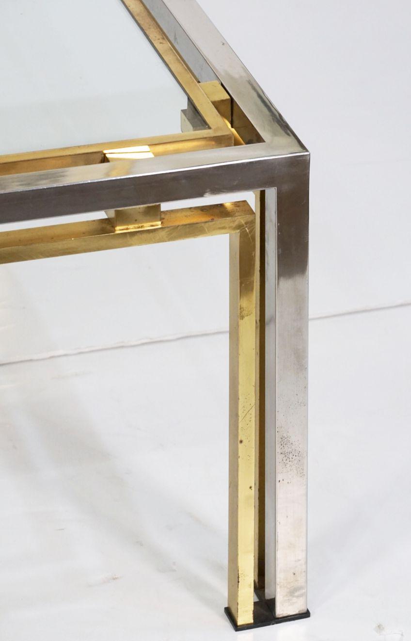 Italian Modernist Low or Coffee Table of Chrome and Brass, Attrib. Romeo Rega For Sale 11