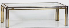 Italian Modernist Low or Coffee Table of Chrome and Brass, Attrib. Romeo Rega