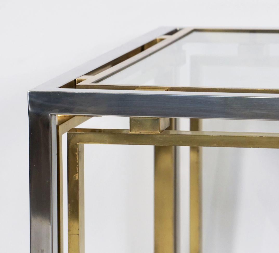 Italian Modernist Low or Coffee Table of Chrome and Brass, Attrib. Romeo Rega For Sale 2