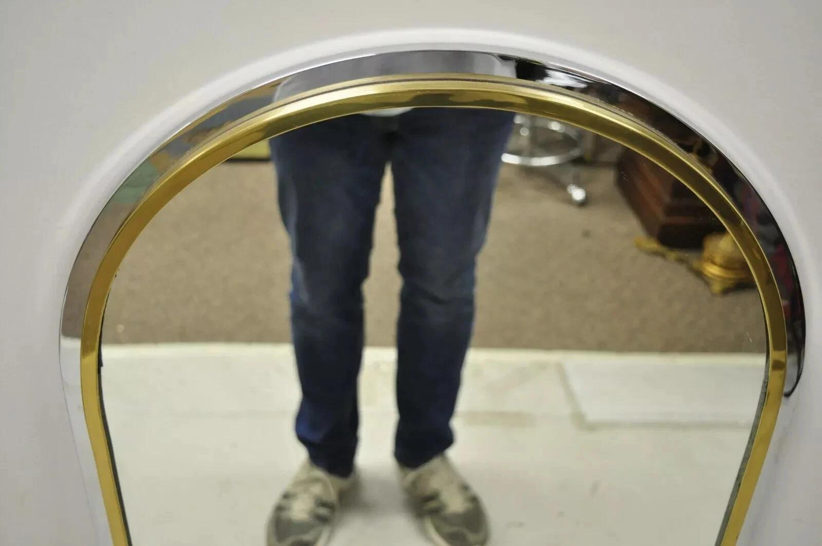 Vintage Italian Modernist Maison Jansen Style Steel Brass Chrome Arch 48
